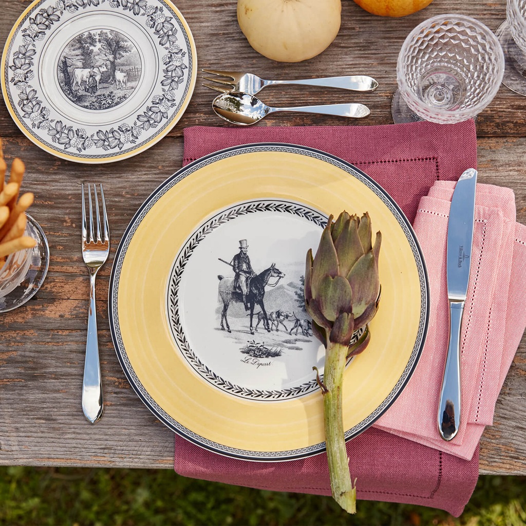 Villeroy & Boch Speiseteller »Speiseteller Audun Chasse ø 27,1 cm weiß-grau günstig online kaufen