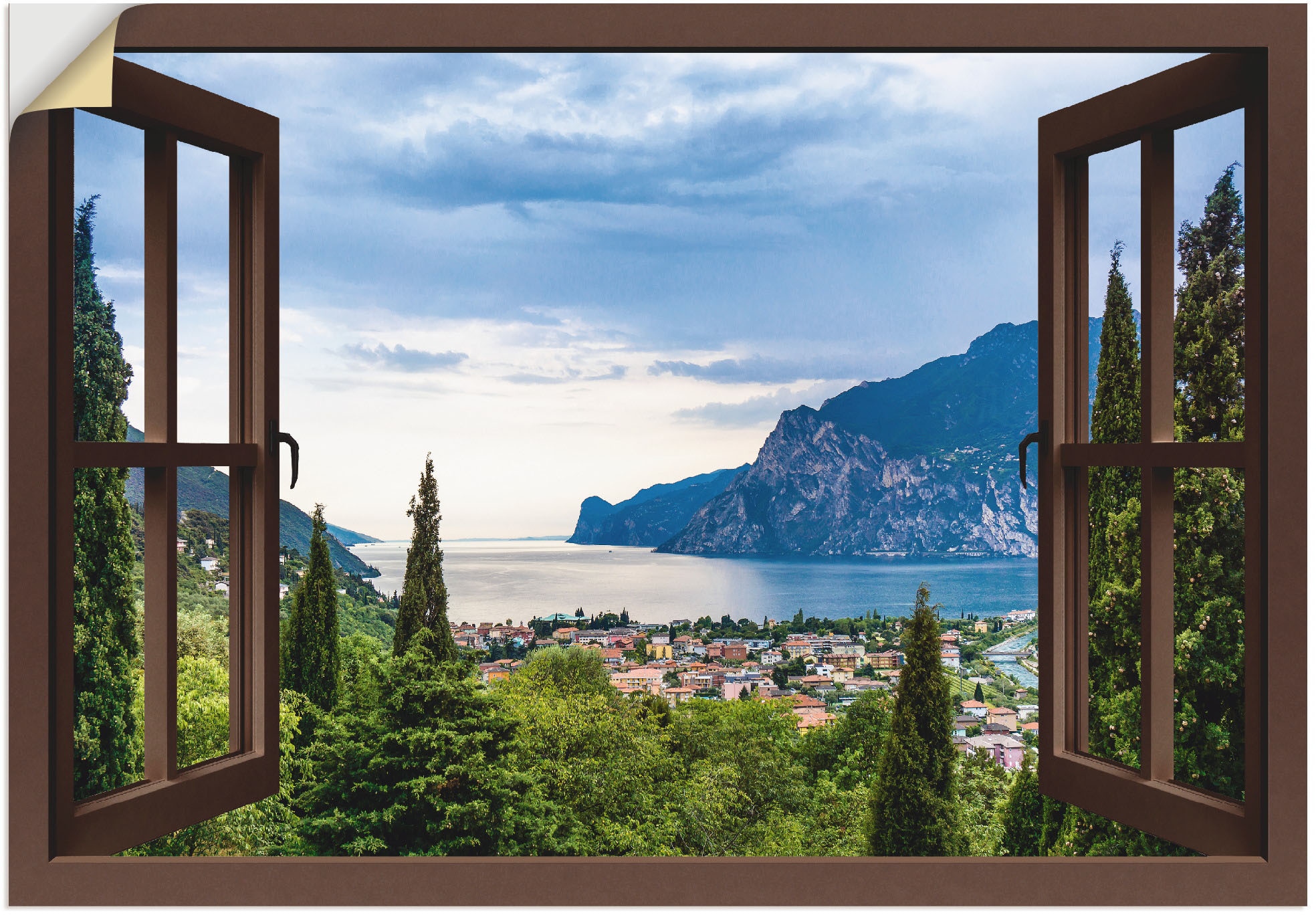 Artland Wandbild »Gardasee durchs braune Fenster«, Seebilder, (1 St.), als  Alubild, Leinwandbild, Wandaufkleber oder Poster in versch. Größen online  kaufen | Poster