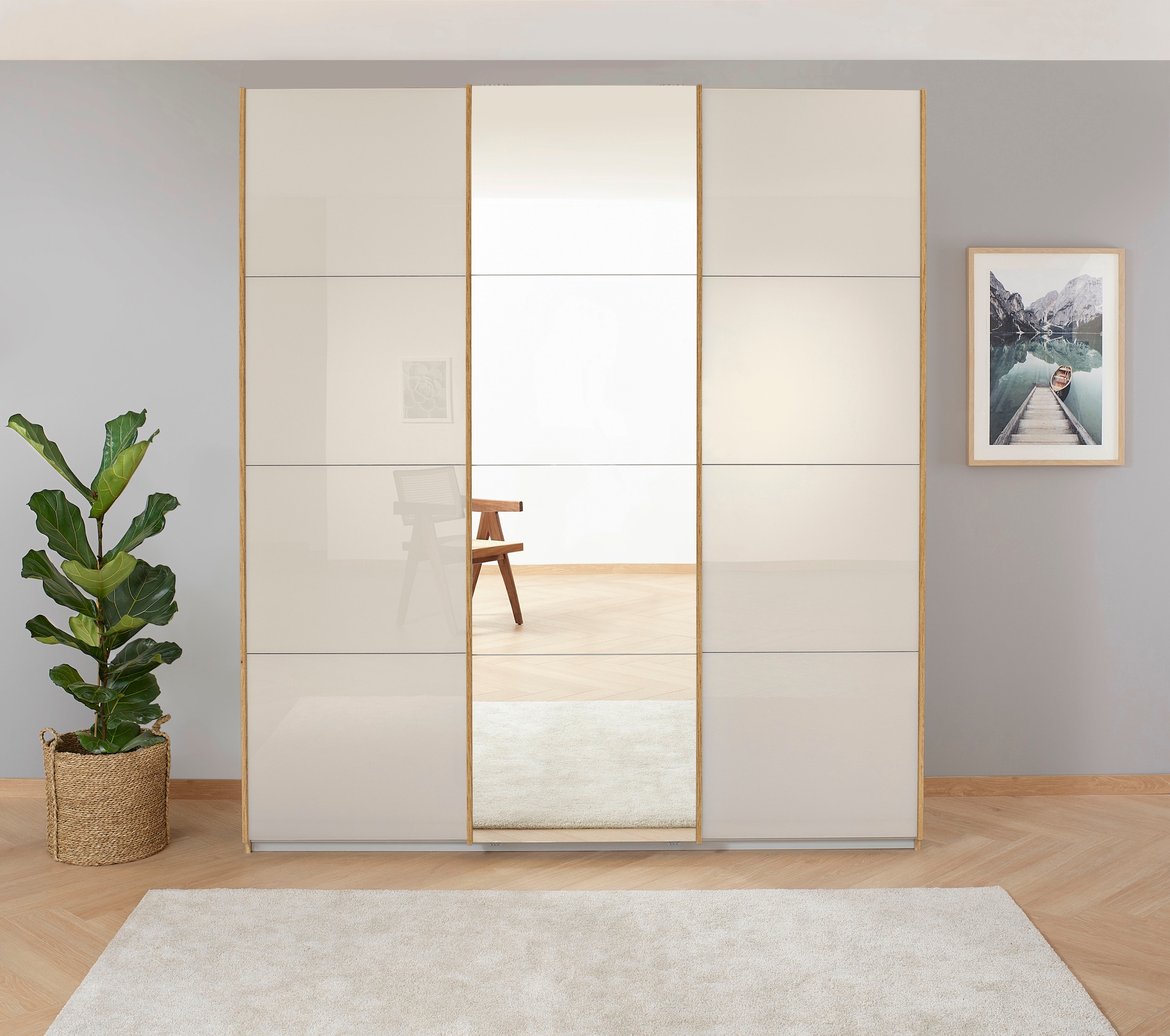 OTTO home Kleiderschrank »Mehrzweckschrank Aktenschrank Möbel Mietswohnung Schlafzimmer KOLUNA« 3 Ausstattungen BASIC/CLASSIC/PREMIUM (inkl. SOFT-CLOSE-FUNKTION),  Breiten 203/271/315/360 cm Höhen 210/229 Glas-Front MADE IN GERMANY