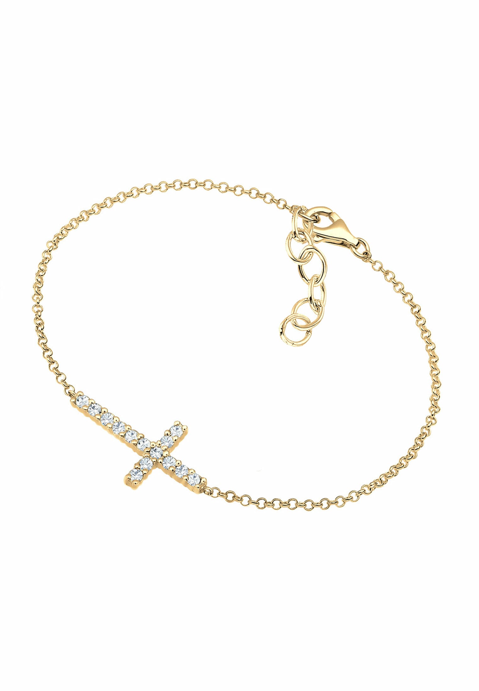 Elli Armband »Kreuz Glaube Kristalle Funkelnd Elegant 925 Silber«