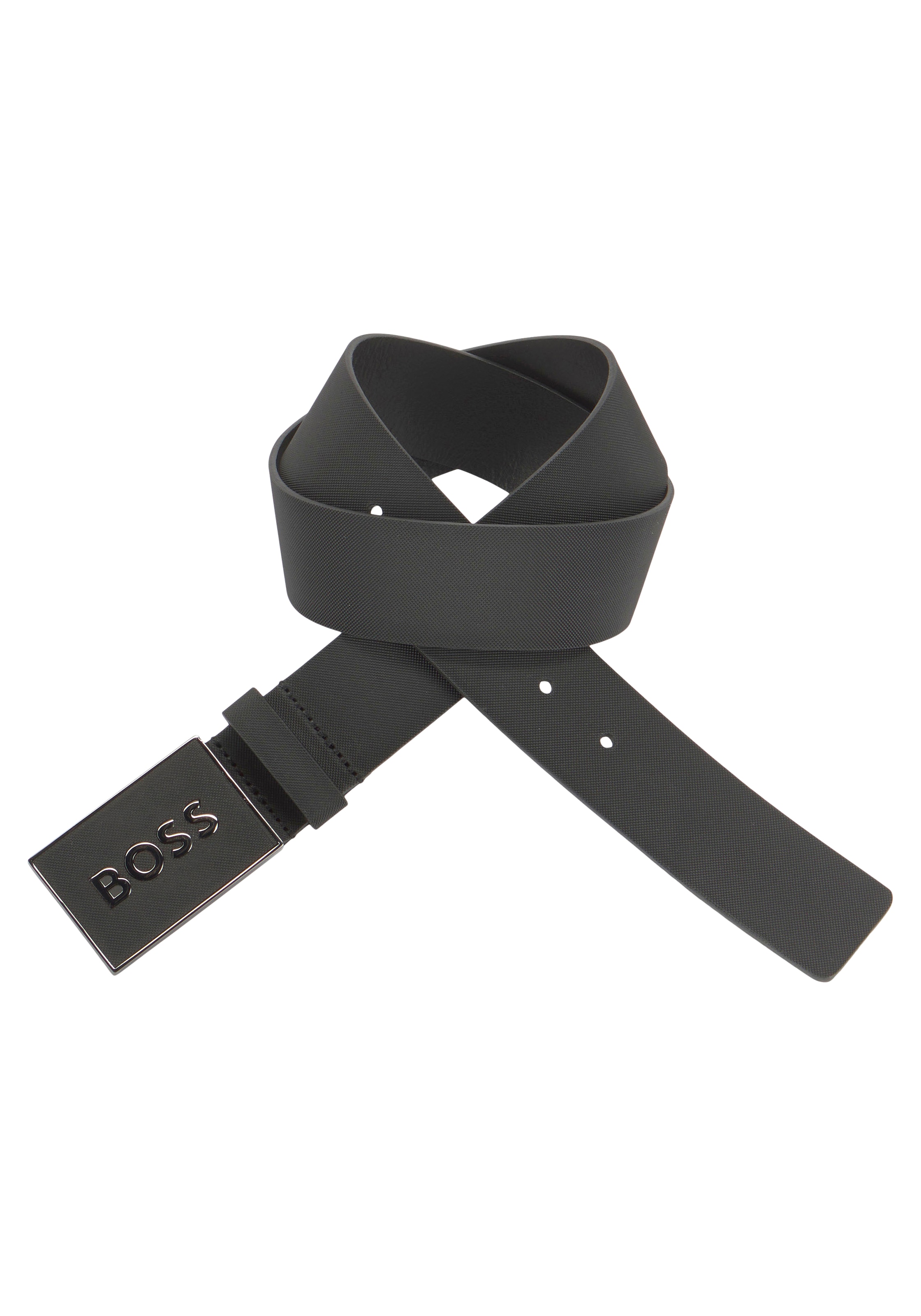 BOSS Ledergürtel »Boss Icon-S1 Sz40«, mit großem BOSS Schriftzug auf der Schnalle