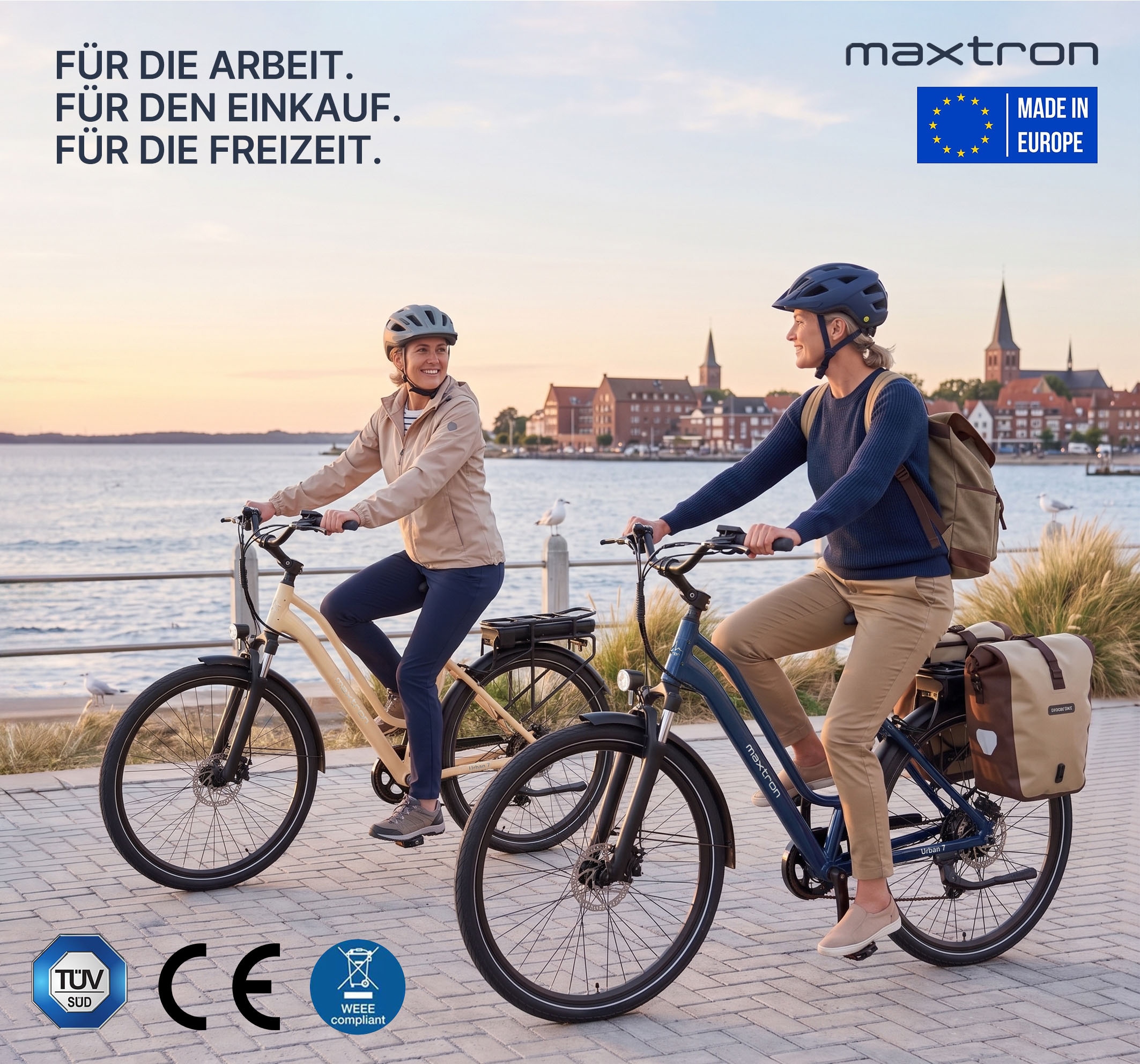 Maxtron »Maxtron Urban 7 E-Citybike 28 Zoll« 7 Gang Shimano Altus Schaltwerk Kettenschaltung Heckmotor 250 W Packung,  Tiefeinsteiger für Damen