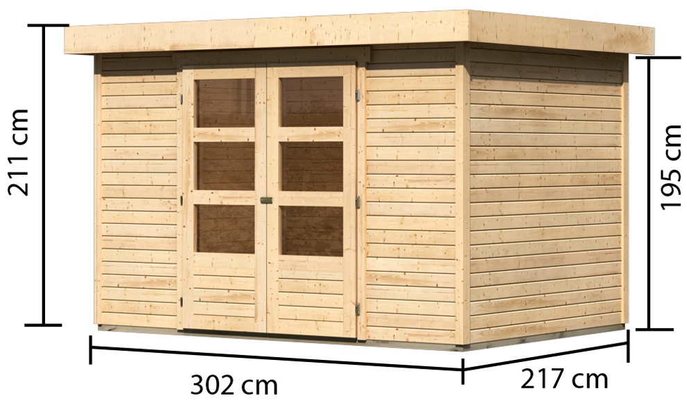 Karibu Gartenhaus »Arnis 4«, naturbelassen oder terragrau