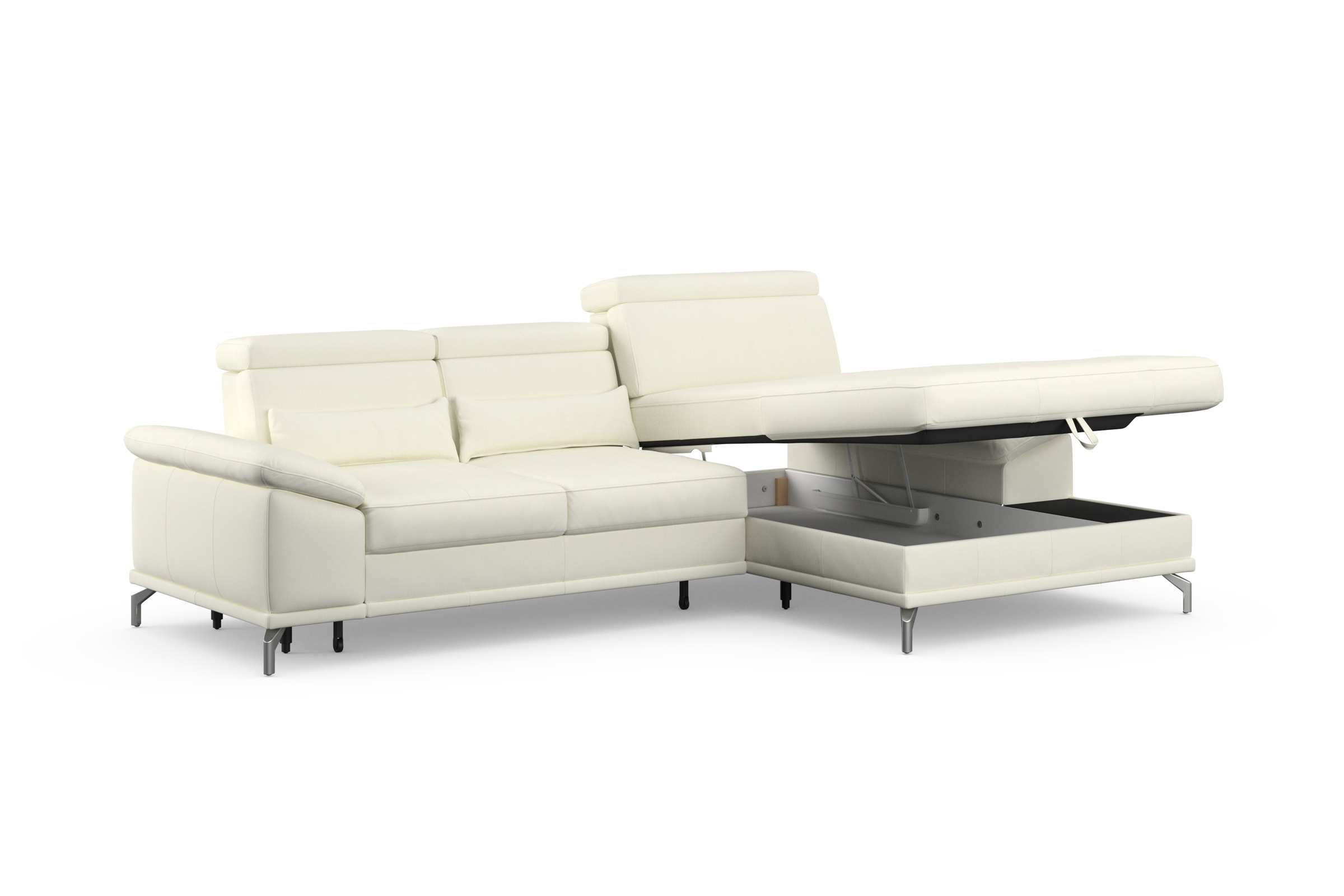 sit&more Ecksofa »Cabrio L-Form, mit Sitztiefenverstellung, Arm- und Kopfteilverstellung«, 2 Nierenkissen, Federkern, optional Bettfunktion und Stauraum