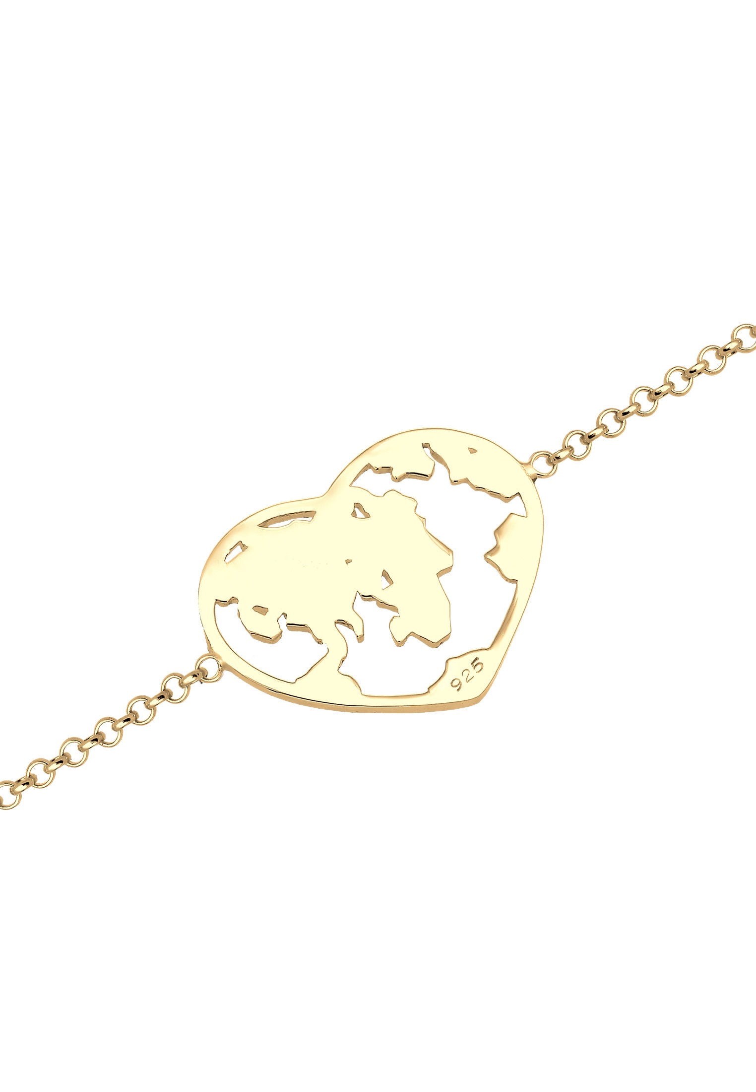 Elli Armband »Globus Herz 925 Sterling Silber«