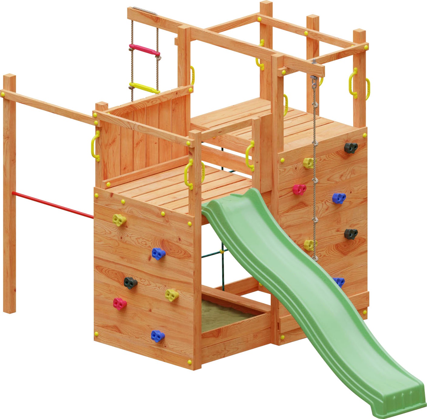 FUNGOO Spielturm »Climbing Star2« mit Schaukel & Rutsche, Klettererweiterung, FSC® - schützt Wald