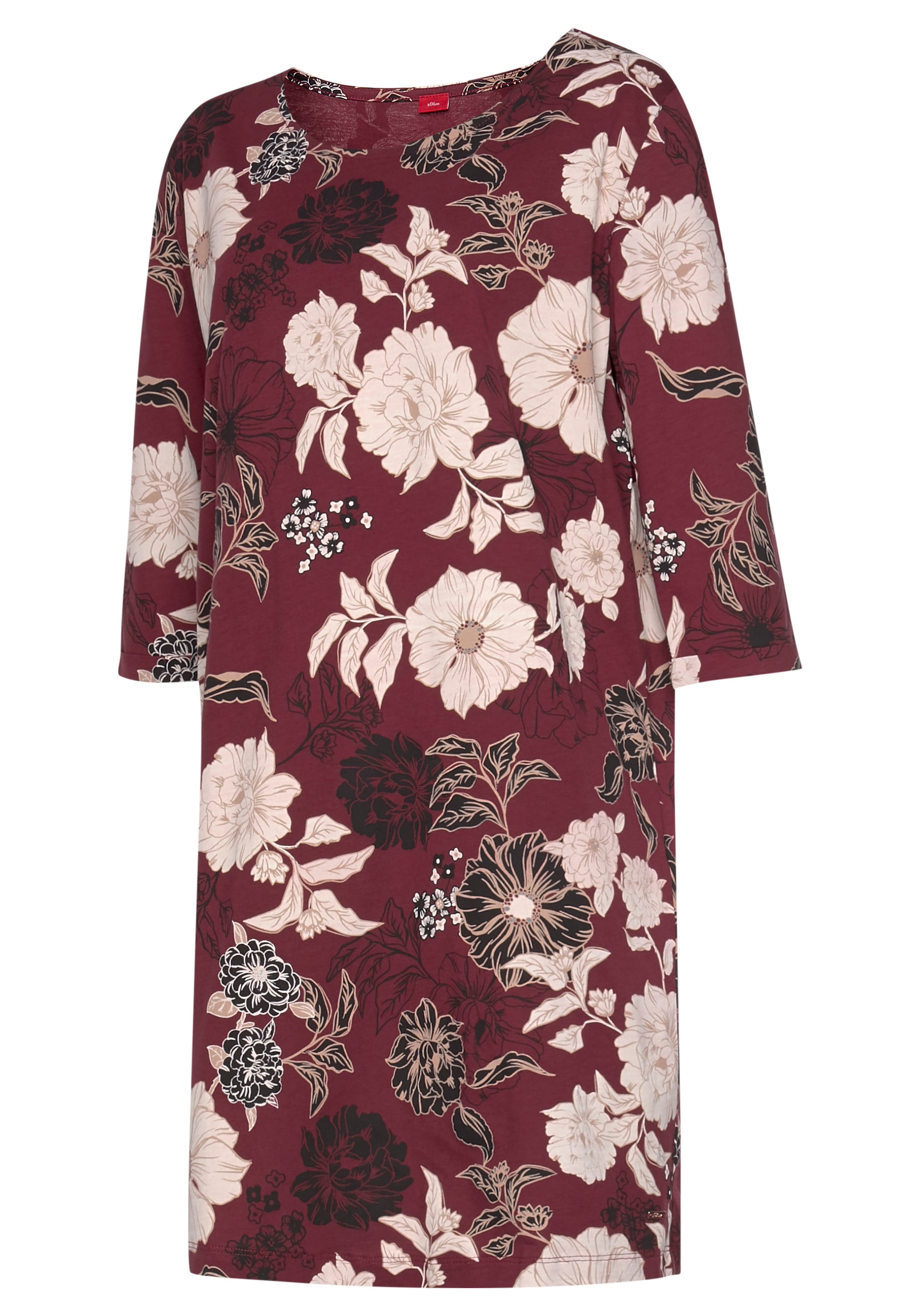 s.Oliver Nachthemd, im Blumen-Dessin mit halbem Ärmel günstig kaufen