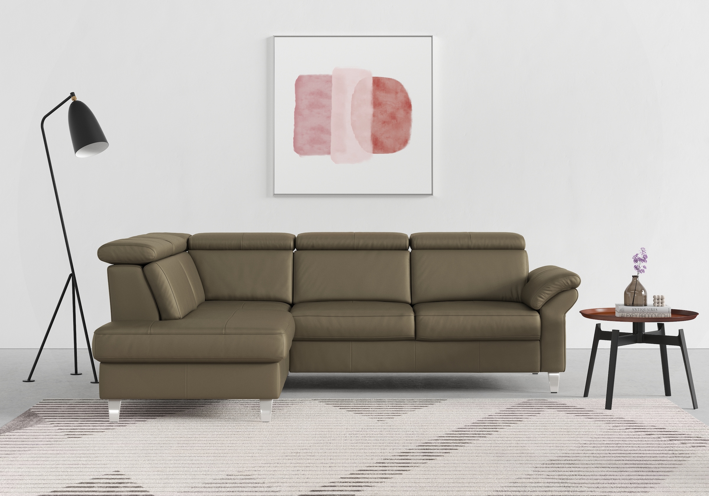 sit&more Ecksofa »Arngast L-Form« inklusive Kopfteilverstellung und Federke günstig online kaufen