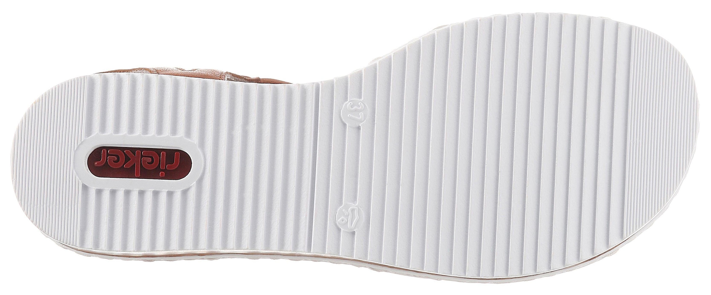 Rieker Riemchensandale  , Sommerschuh, Sandalette, Keilabsatz, mit Accessoires verziert