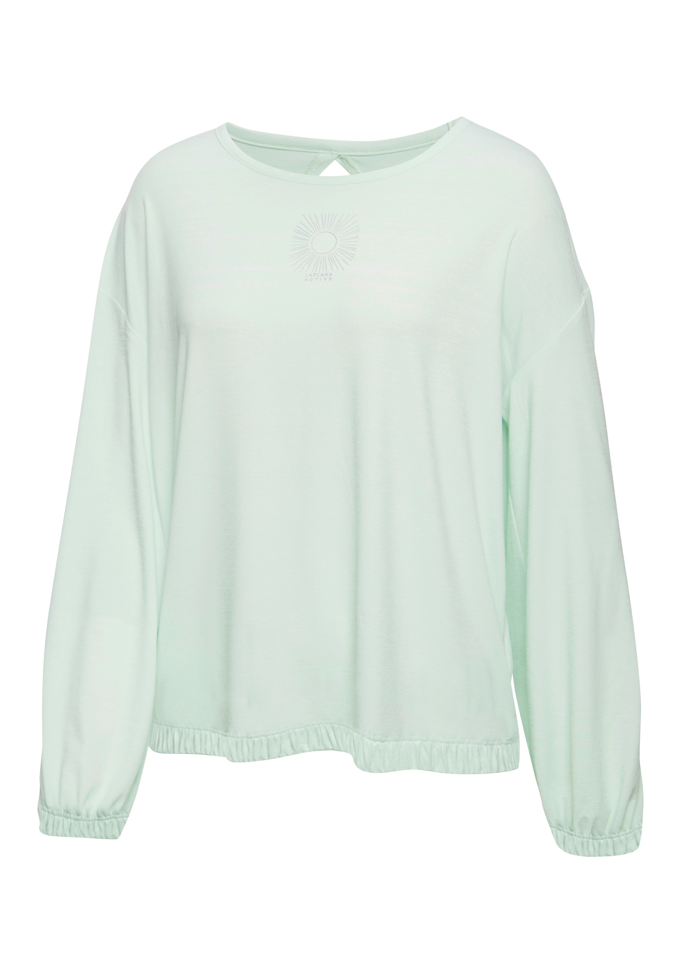 LASCANA ACTIVE Yoga & Relax Shirt »- Sportshirt - Langarmshirt« locker geschnitten mit Rückenausschnitt und Print