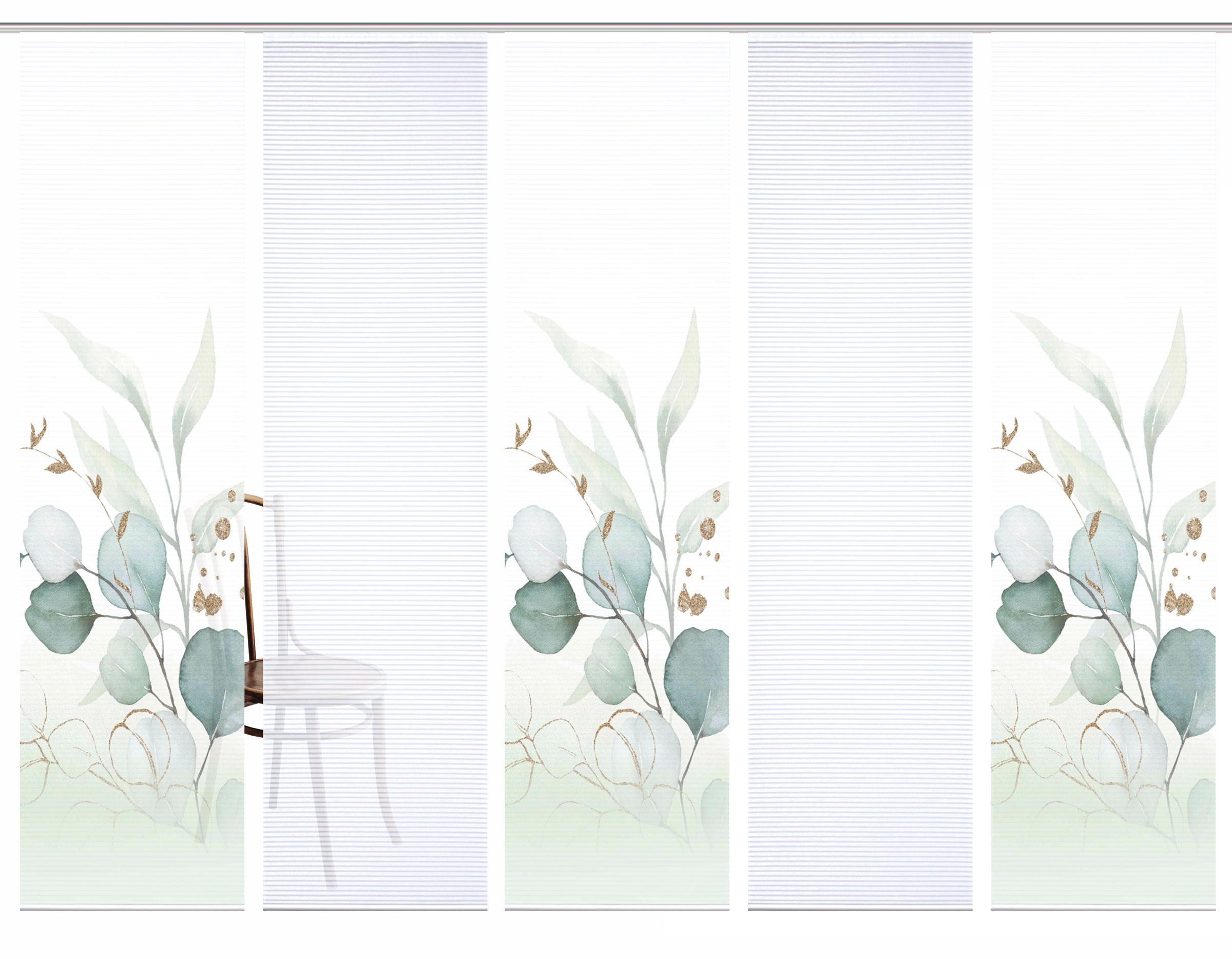 HOME in green Schiebegardine »ABANIO« Paneelwagen 5 Stk. tlg. SET DIGITALDR günstig online kaufen