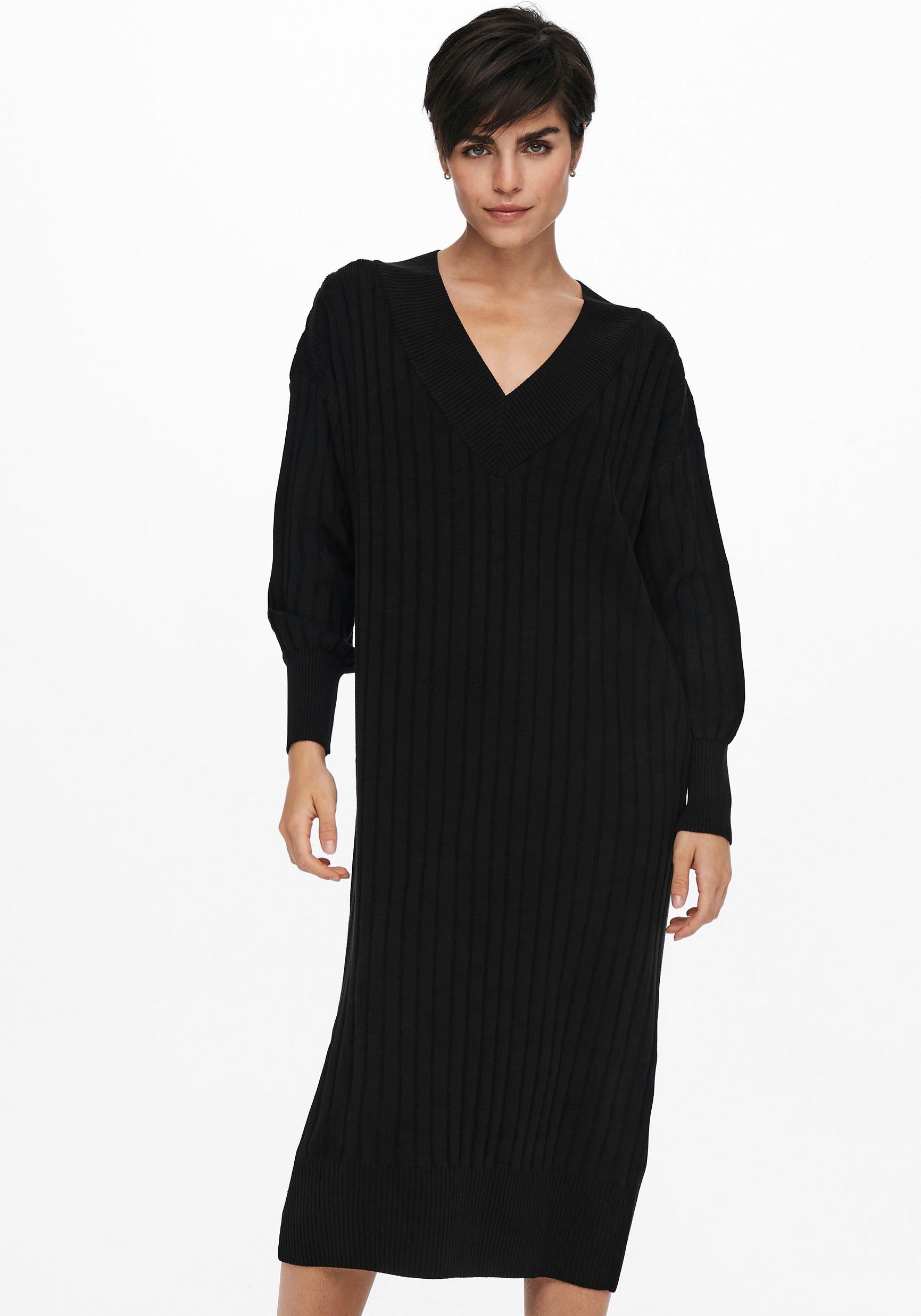 ONLY Strickkleid »ONLNEW TESSA L/S MIDI V DRESS«