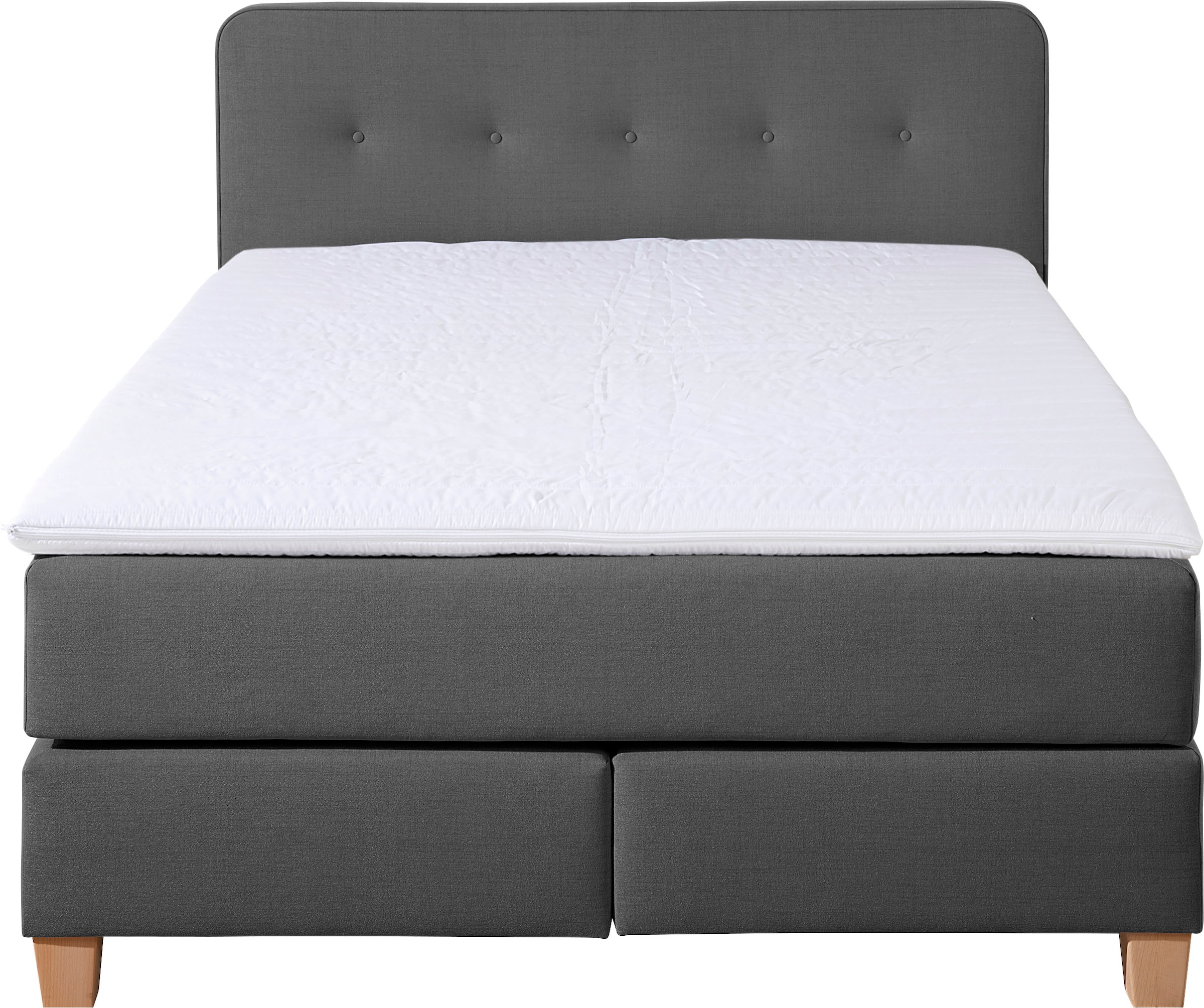 Home affaire Boxspringbett »Fargo«, inkl. Topper, in 3 Matratzenarten, in Samt- oder Strukturstoff
