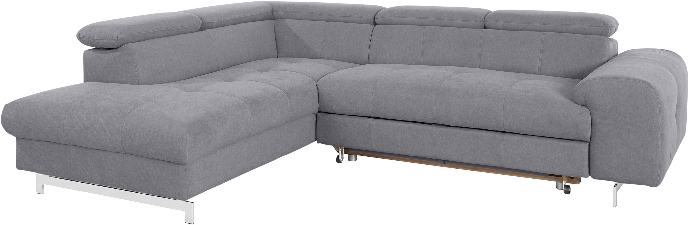 COTTA Ecksofa »Chef L-Form«, mit Kopfteilverstellung, edle Metallkufen, wahlweise mit Bettfunktion