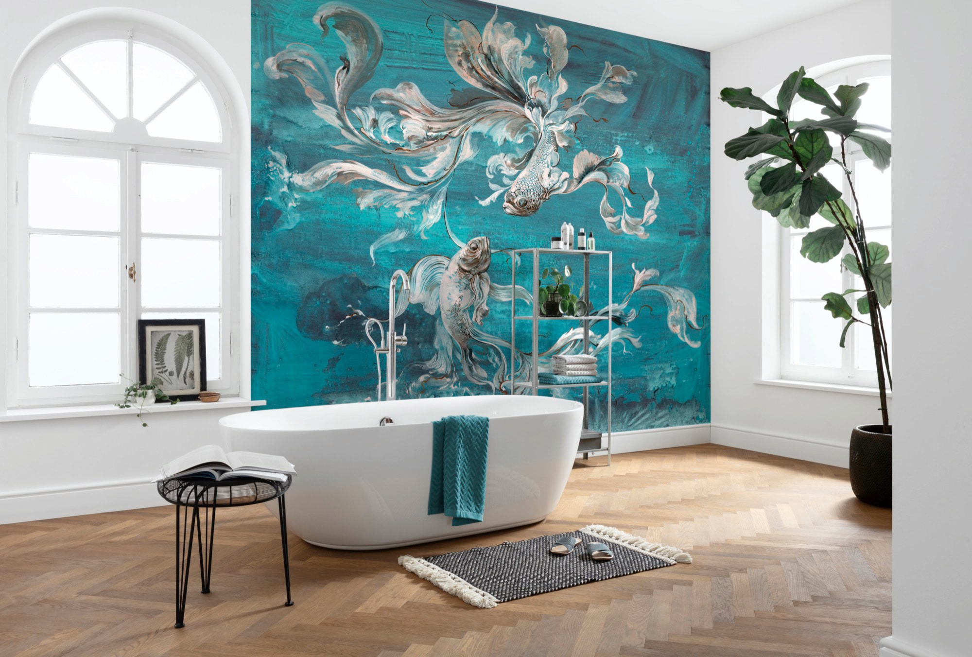 Komar Vliestapete »Digitaldruck Vlies - Flux - Größe 300 x 280 cm«, bedruckt, Wohnzimmer, Schlafzimmer
