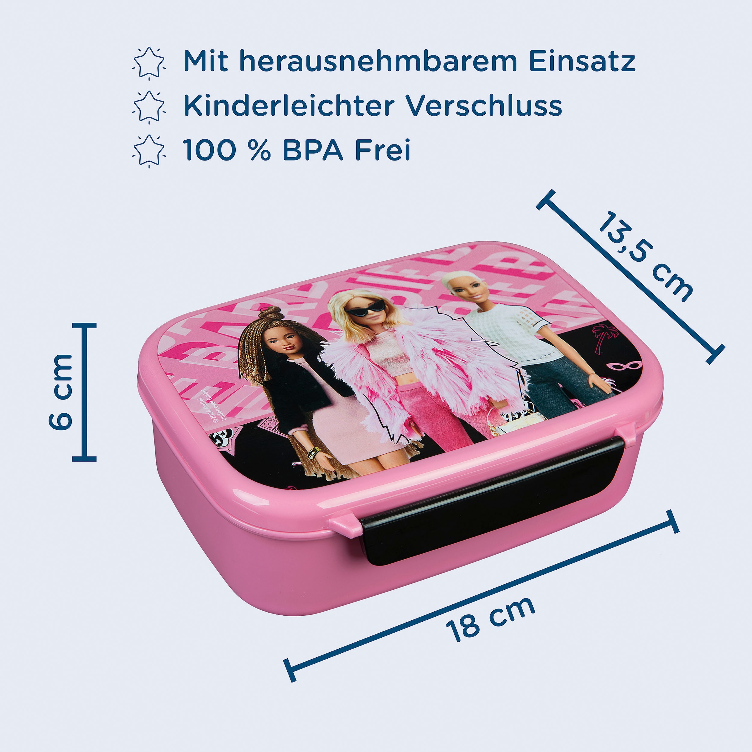 Scooli Lunchbox »Brotzeitdose & Trinkflasche, Barbie«, (Set, 2 tlg.), mit Trinkflasche