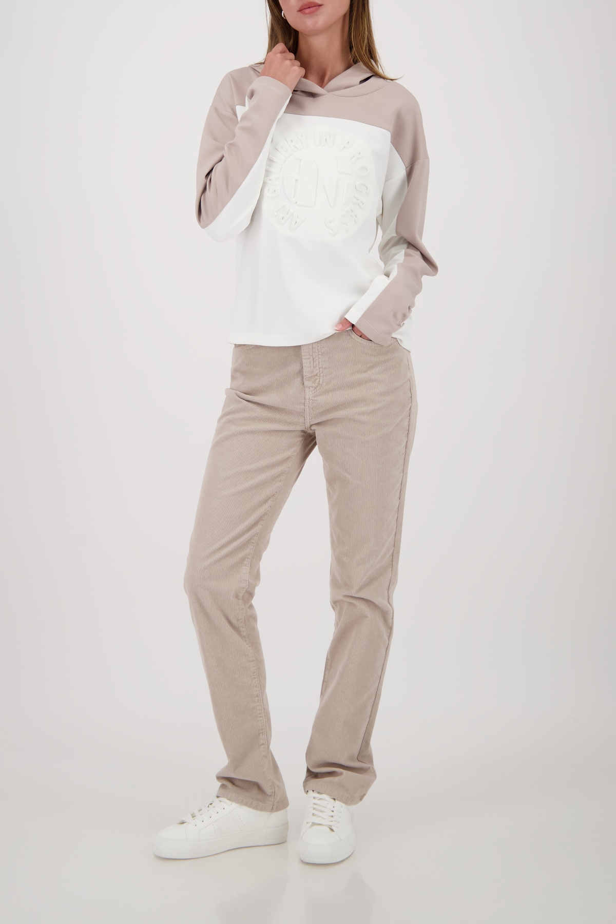 Monari Kapuzensweatshirt »Sweatshirt Basic Prägedruck«, Regular fit mit Kapuze
