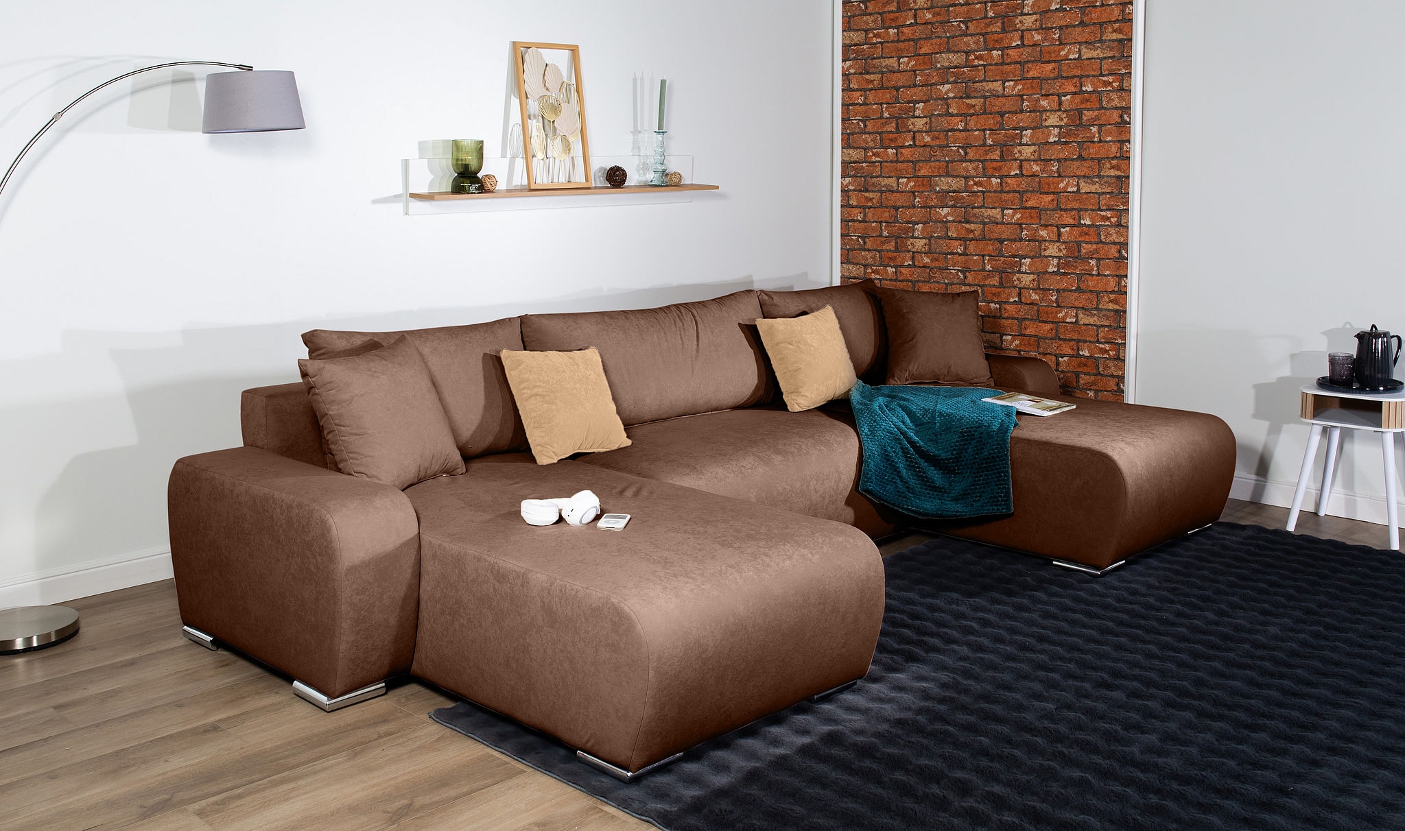 COLLECTION AB Wohnlandschaft »Wohnlandschaft,2 Ottomane,Bonnelfederkern,Rückenkissen« Wohnlandschaft,2 Ottomane,Bonnelfederkern,Rückenkissen