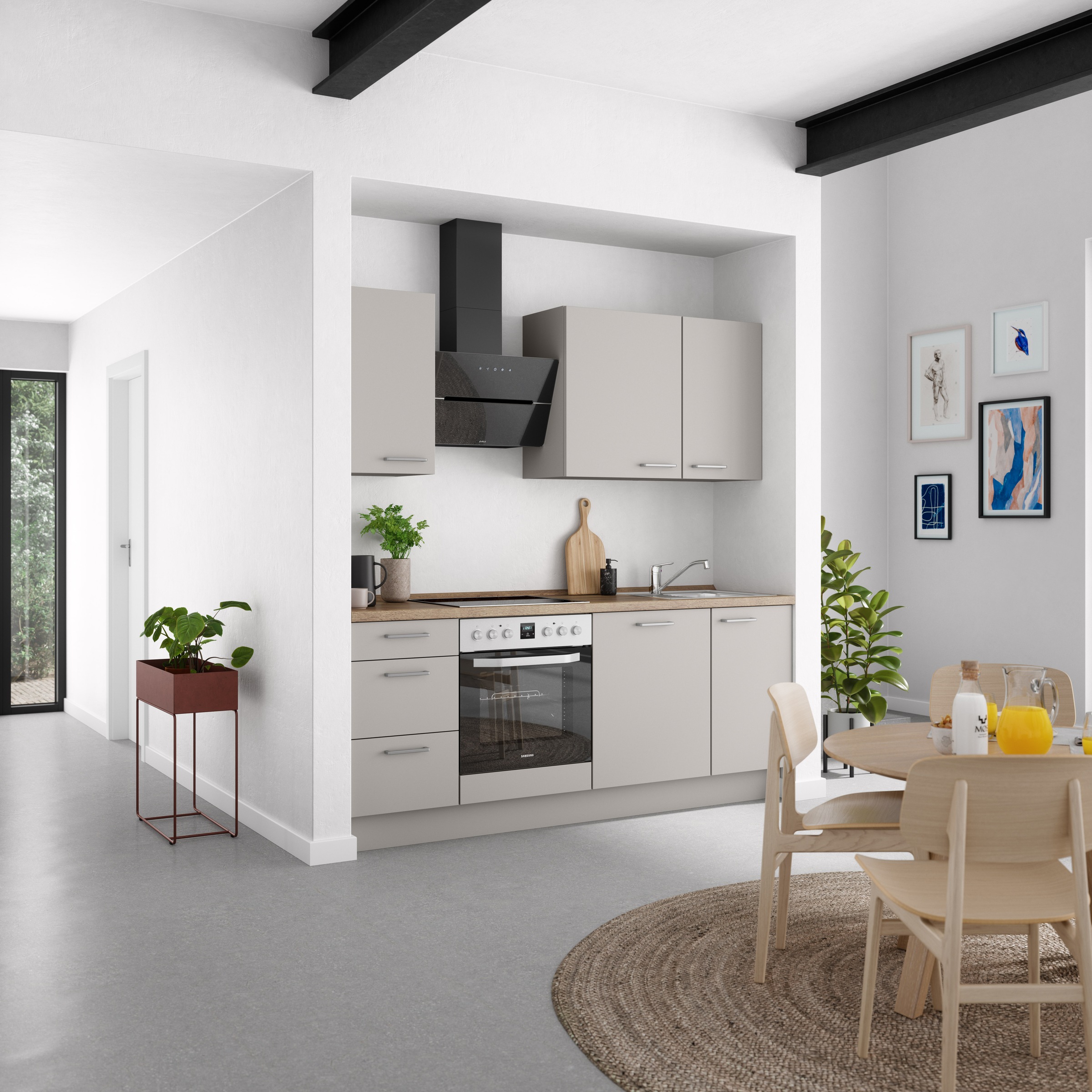 nobilia® Küchenzeile »"Touch II"«, vormontiert, Ausrichtung wählbar, Breite 210 cm, wahlw. mit E-Geräten
