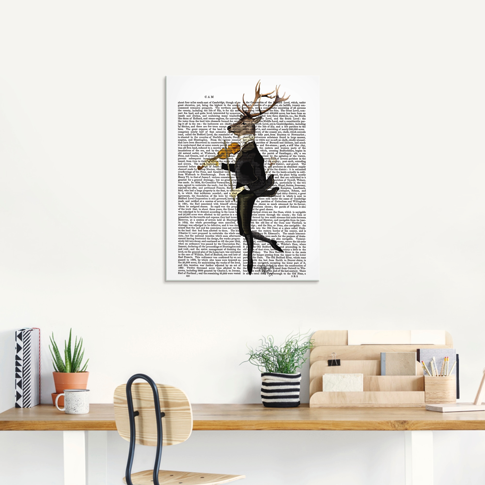 Artland Glasbild »Tanzender Hirsch mit Violine«, Humor, (1 St.), in verschiedenen Größen