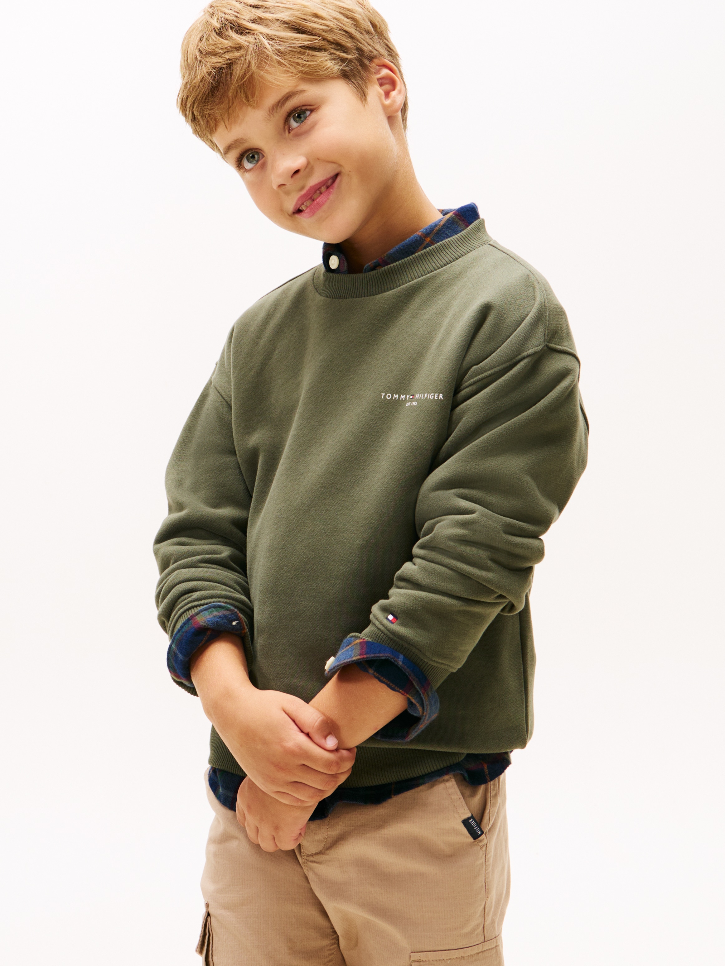 Tommy Hilfiger Sweatshirt »MINI CORP C-NECK«, Kinder bis 16 Jahre, für Jungen und Mädchen, regular fit
