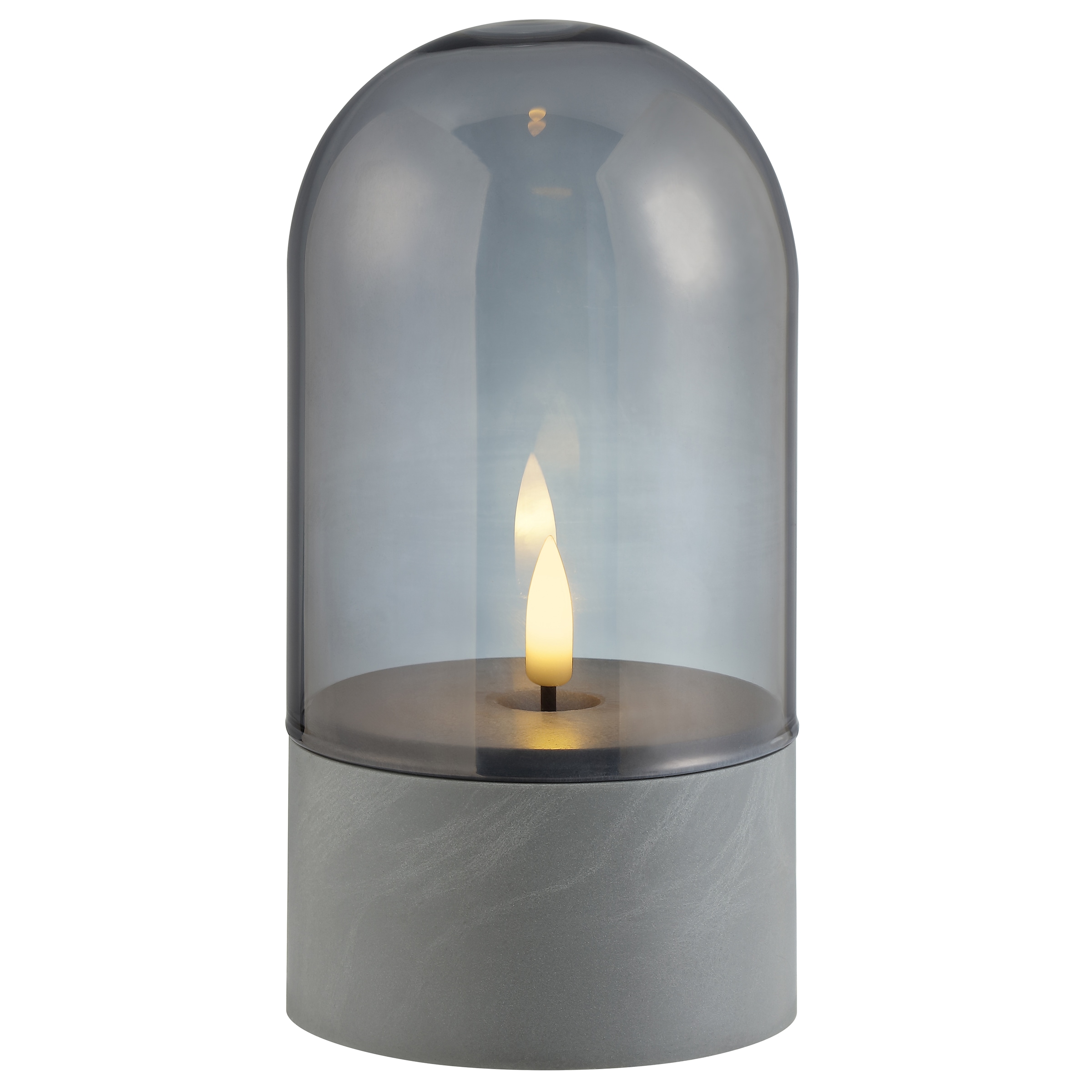 Brilliant LED Tischleuchte »Illusion« LED-Modul 2 Stk. LED-Kerzen Tischleuchten 2er-Set, 16x8 cm, Rauchglas, 2500 K, grau