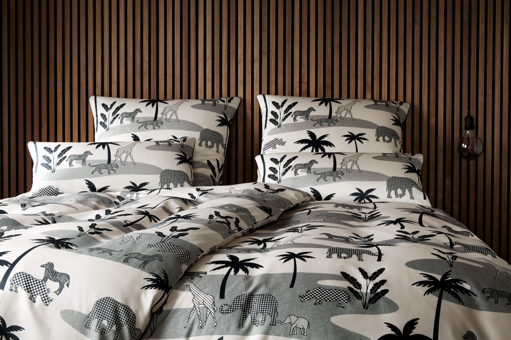 Elegante Bettwäsche »Jungle Graphic« 2 Stk. tlg. angenehmes Hautgefühl günstig online kaufen