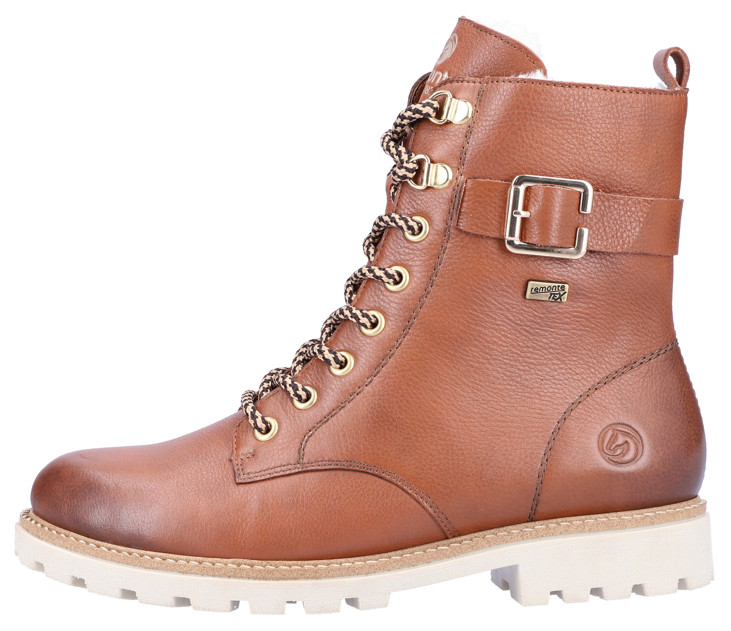 Remonte Winterboots, Blockabsatz, Schnürboots, Outdoorschuh mit Zierschnalle