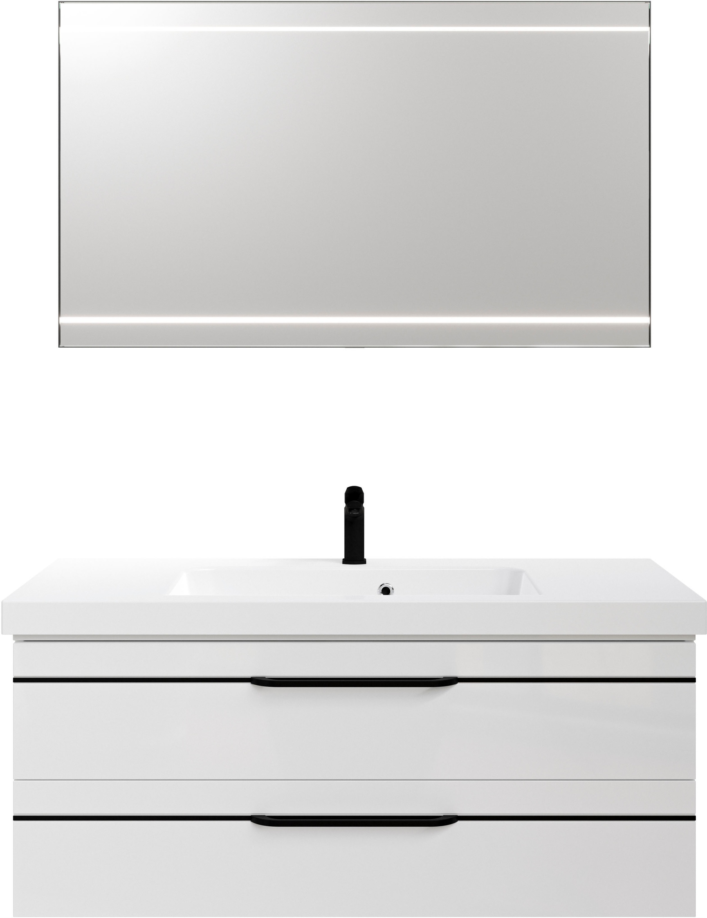 Saphir Badmöbel-Set »Balto 2-teilig Mineralmarmor-Waschtisch mit LED-Spiege günstig online kaufen