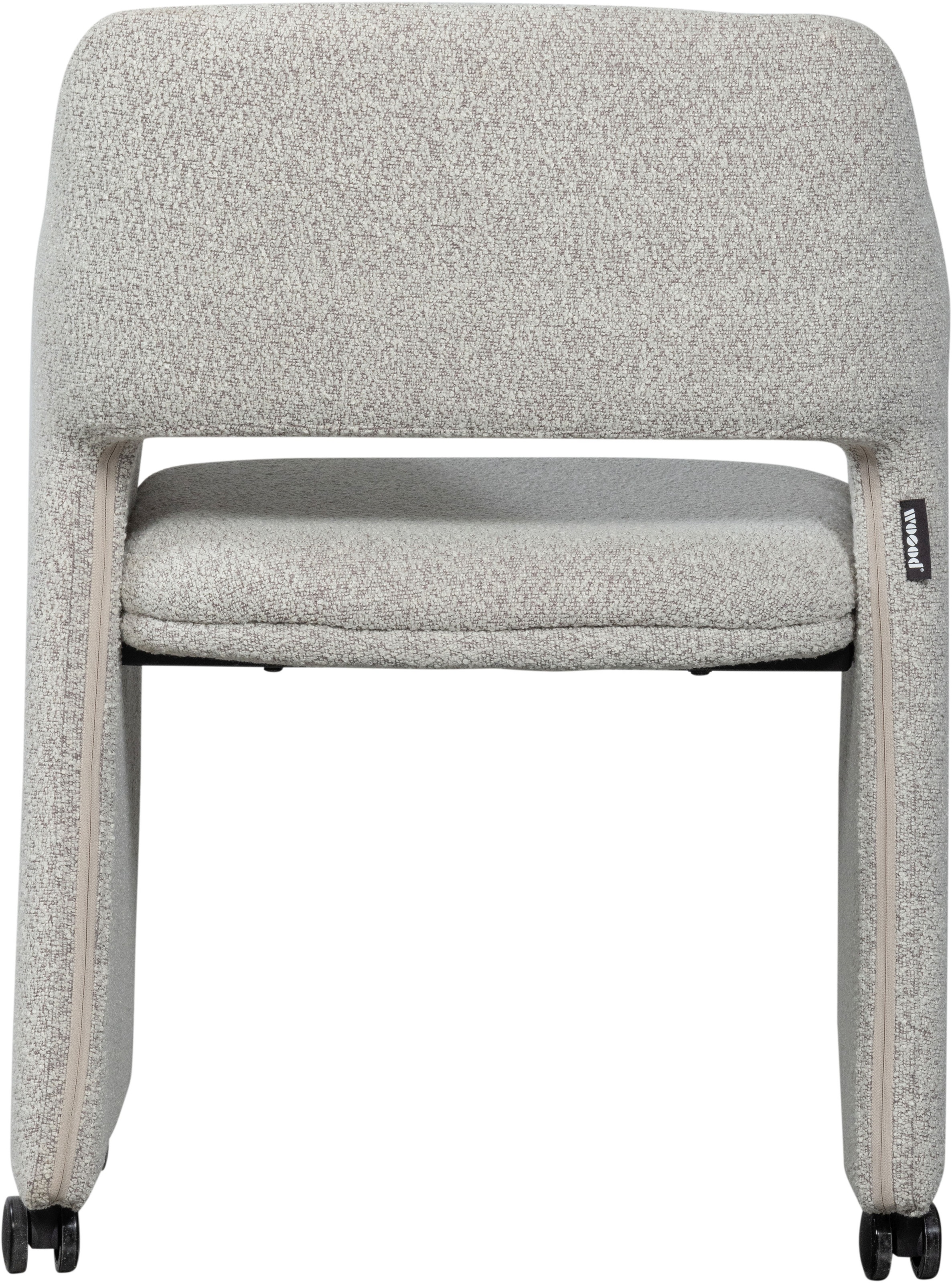 WOOOD Esszimmerstuhl »Lyric mit Ceyo-Bouclé-Bezug und Rollen B 59 x T 58 x H 79 cm« () Tragkraft 120 kg, Hohe Verschleißfestigkeit, montiert geliefert