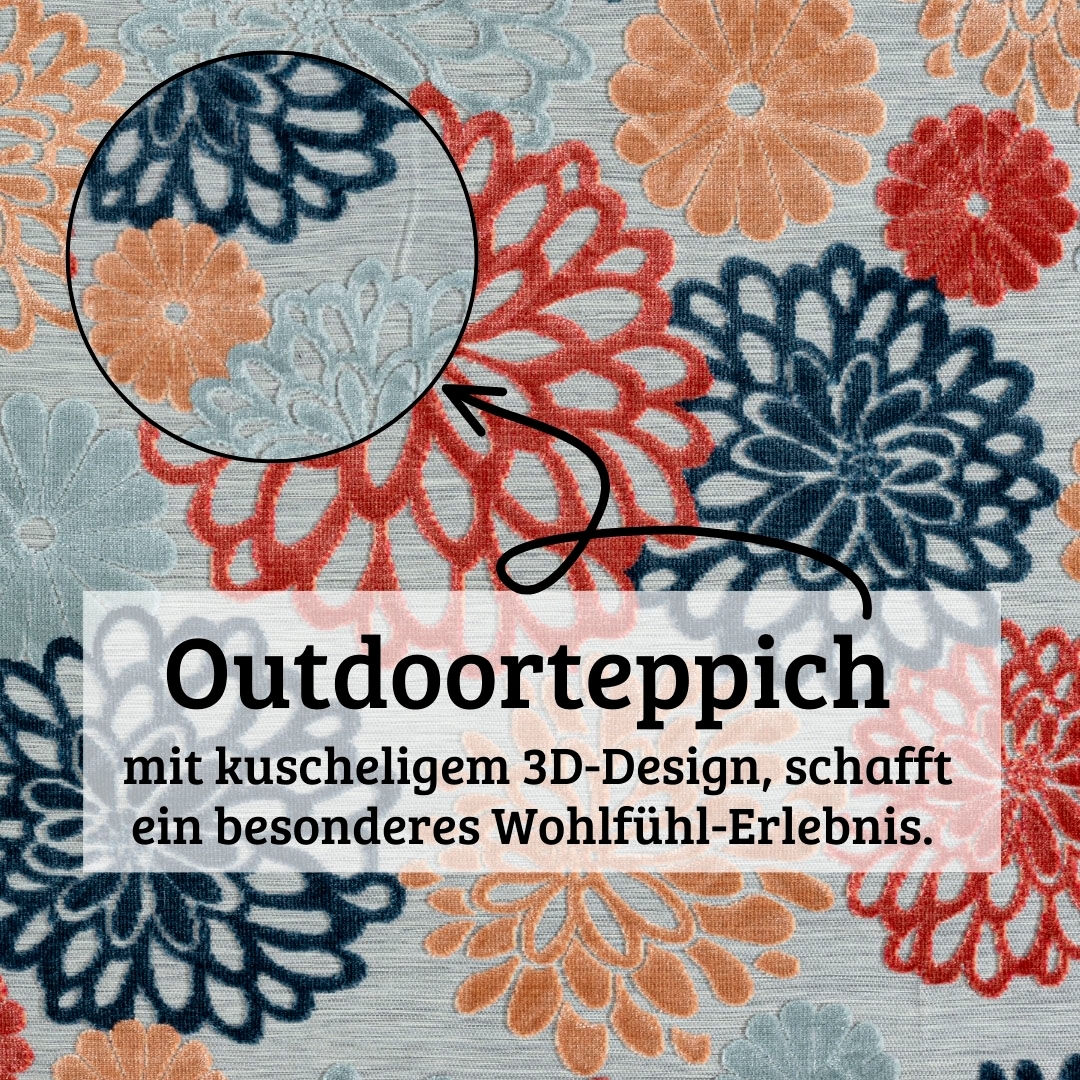 my home Teppich »Tamsin Lagerräumung«, rechteckig, 8 mm Höhe, Hoch-Tief Effekt, In- und Outdoor geeignet, Terrasse & Balkon