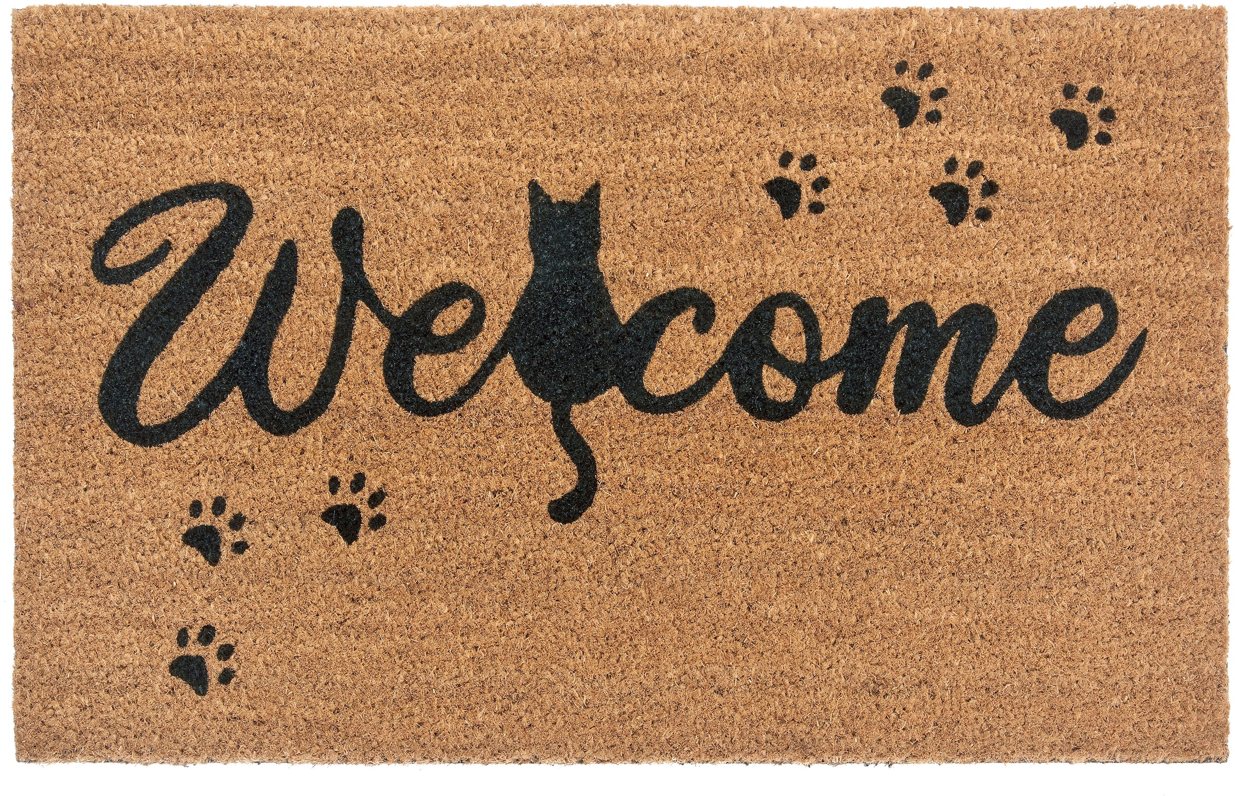 HANSE Home Fußmatte »Mix Mats Kokos Cat Paws Welcome«, rechteckig, 15 mm Hö günstig online kaufen