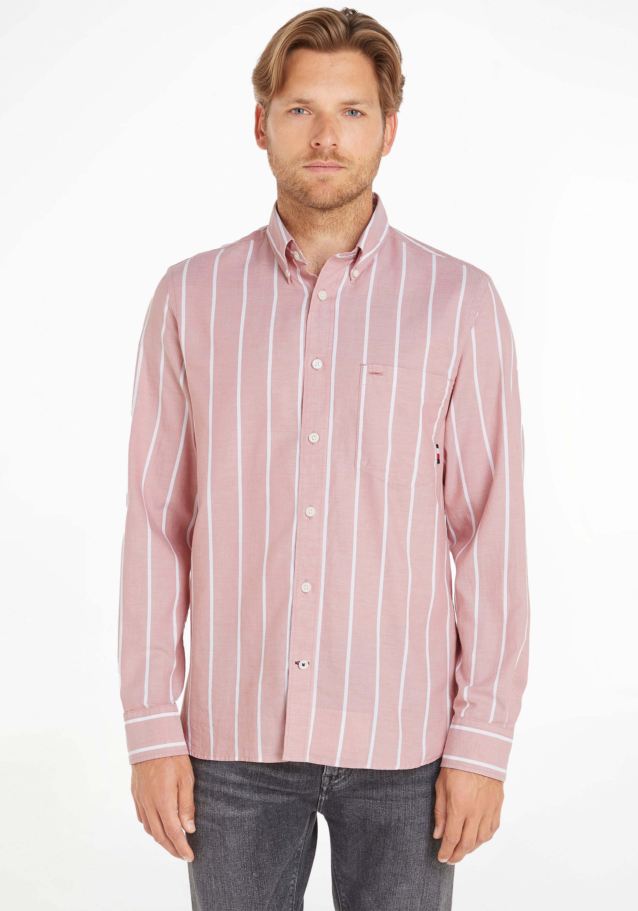 Tommy Hilfiger Langarmhemd online mit kaufen RF SHIRT«, STRIPE »OXFORD Button-down-Kragen