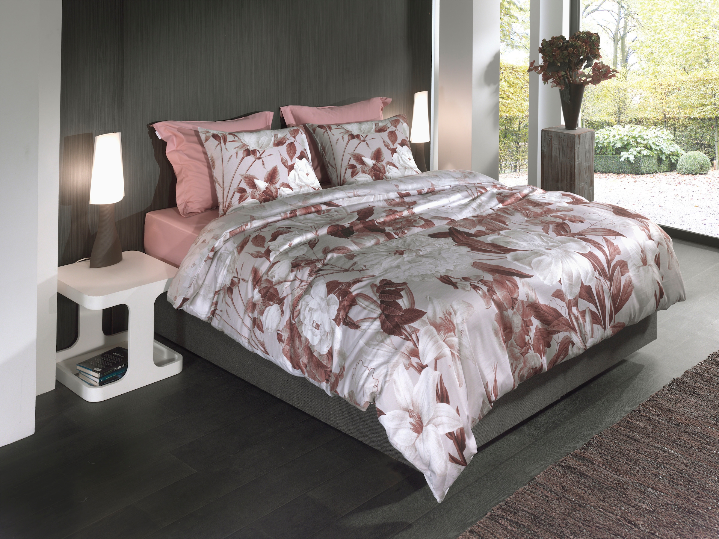 Heckett & Lane Bettwäsche »Danna« 2 Stk. tlg. Blumen Muster, hochwertiges Mako-Satin, Bettwäsche ab 135x200 cm.