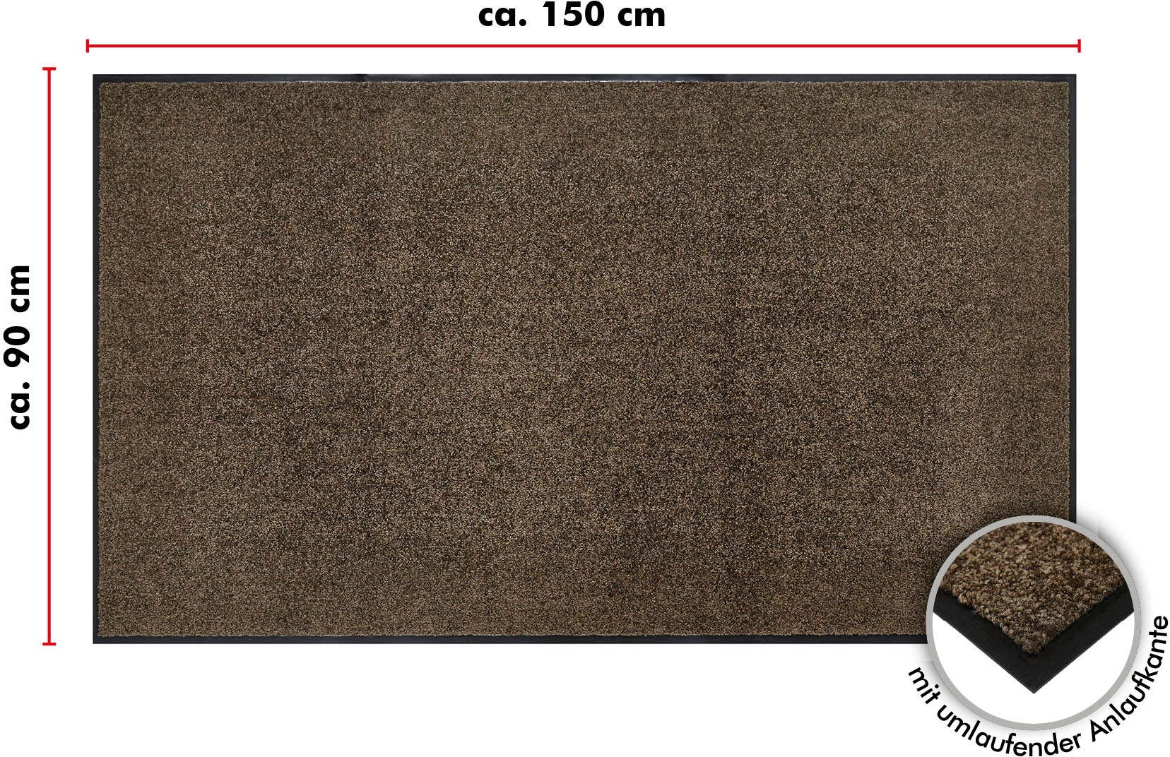 Andiamo Fußmatte »Super Wash & Clean, Made in Belgium«, rechteckig, 7 mm Höhe, Schmutzfangmatte, Uni Farben, rutschhemmend, waschbar