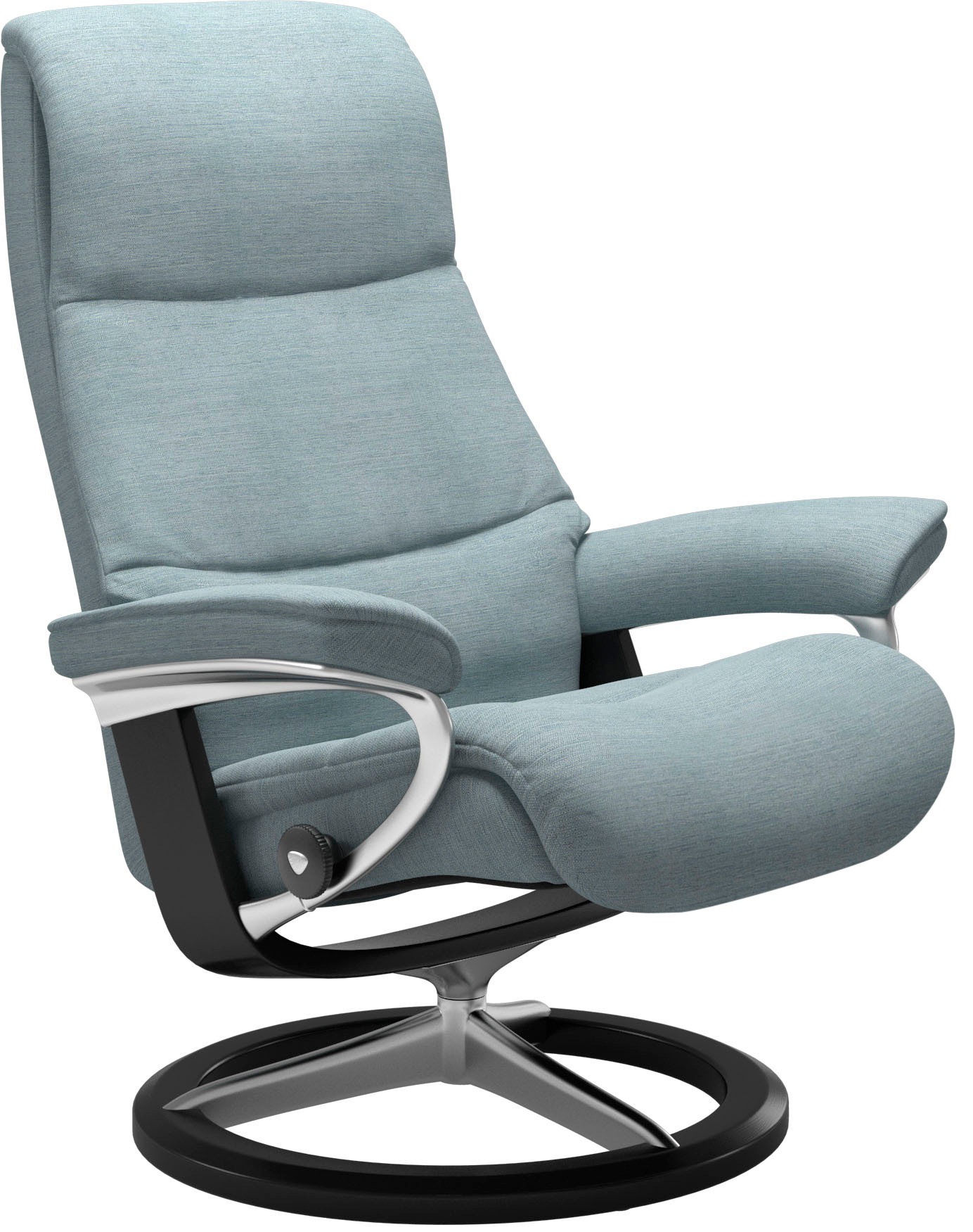 Stressless® Relaxsessel »View«, (Set, Relaxsessel mit Hocker), mit Signature Base, Größe M,Gestell Schwarz