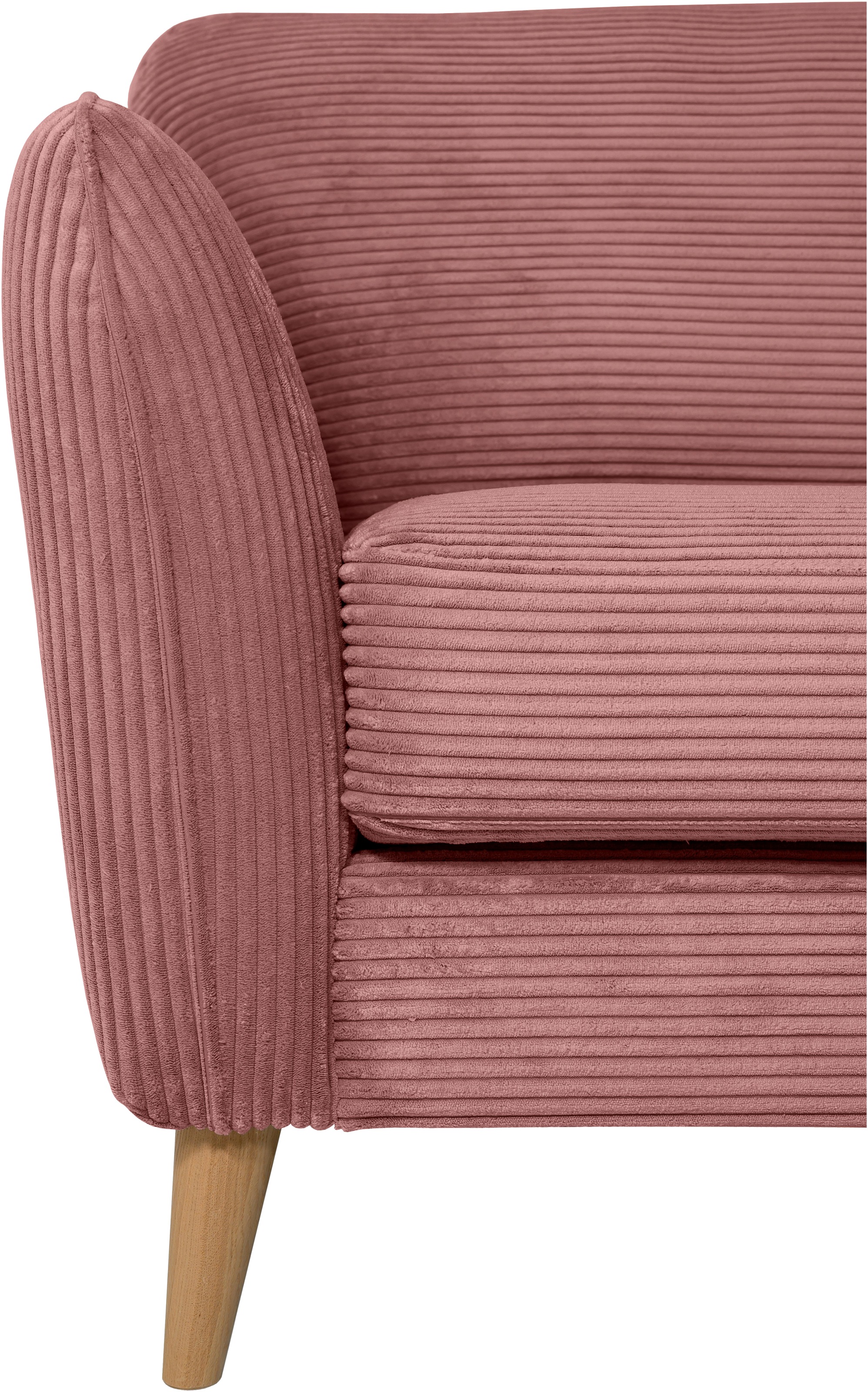 Home affaire Ecksofa »MARSEILLE 278/202 cm, L-Form, Ottom. rechts/links, verschiedene Bezüge«, Massivholzbeine Eiche, Landhausstil, Wellenunterfederung