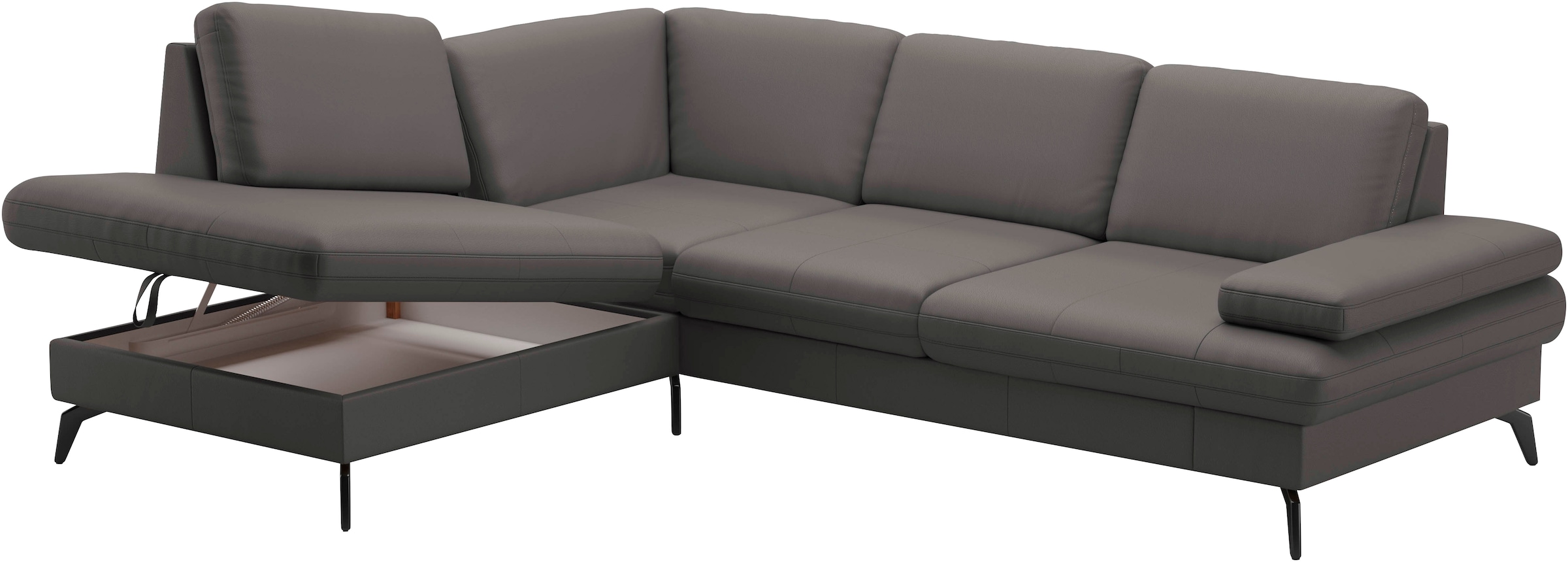 sit&more Ecksofa »Morris L-Form, inkl. Sitztiefenverstellung«, wahlweise mit Armteilverstellung, Bettfunktion & Bettkasten