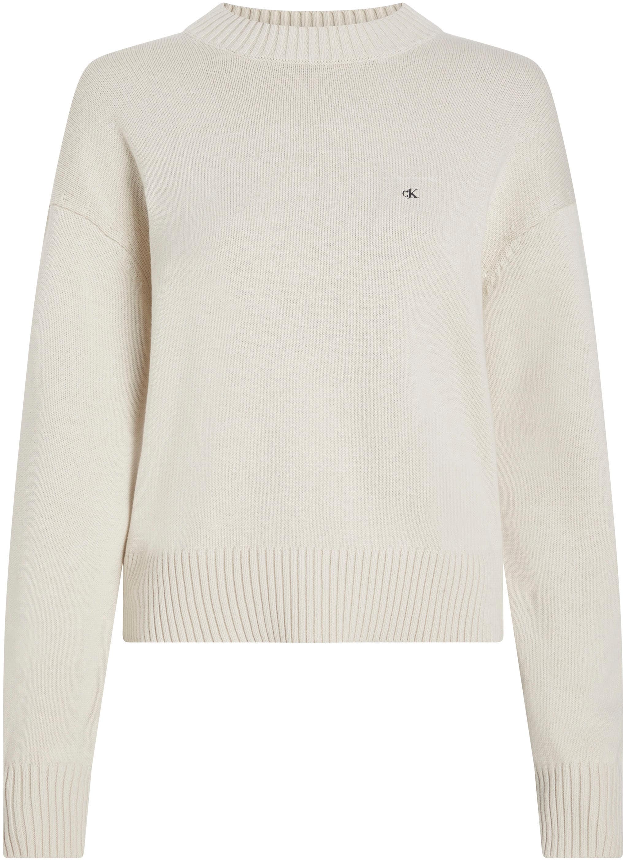Calvin Klein Jeans Rundhalspullover »MONOGRAM EMBRO CREWNECK SWEATER«, mit Logostickerei