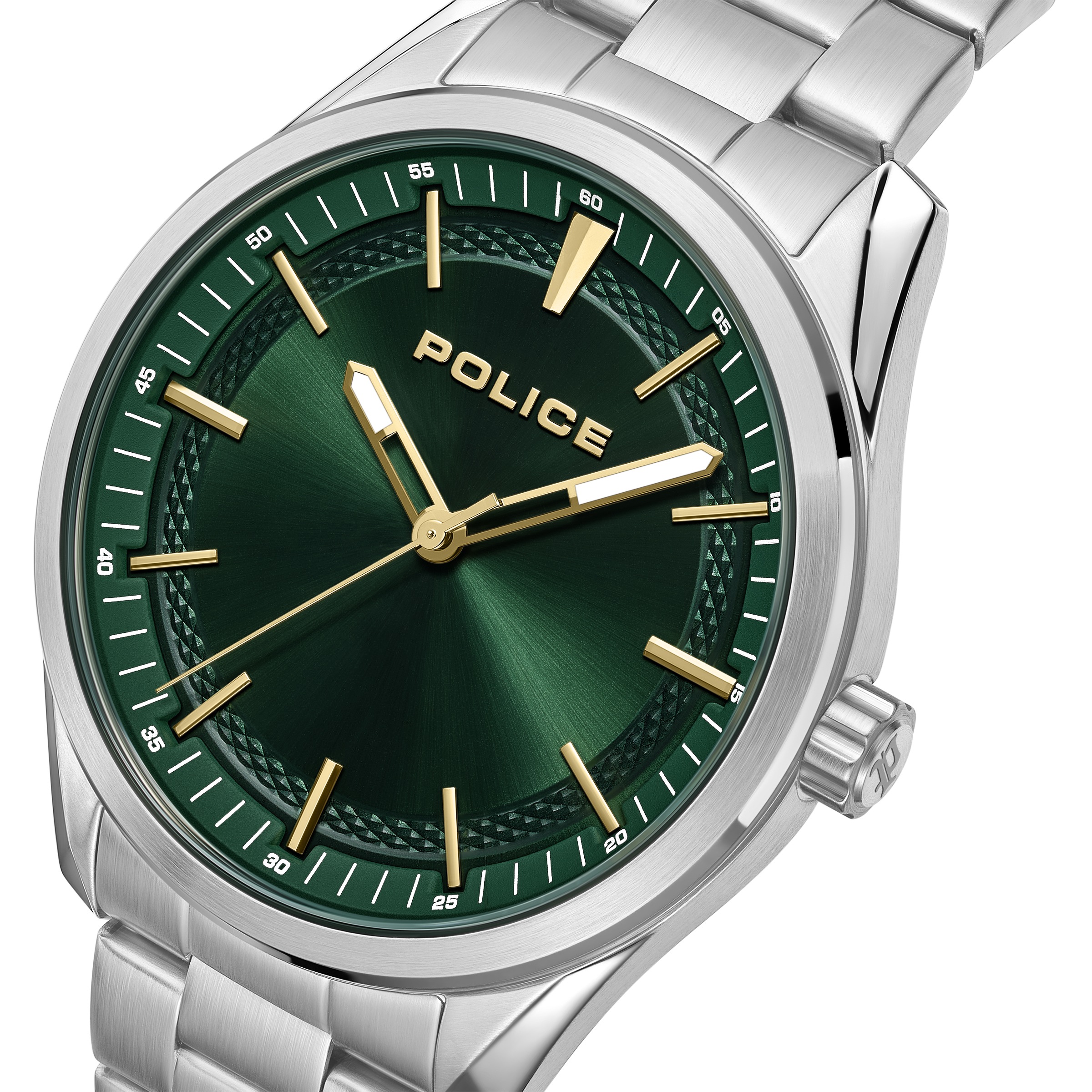 Police Quarzuhr »Grille« Armbanduhr, Herrenuhr, Edelstahlarmband, analog