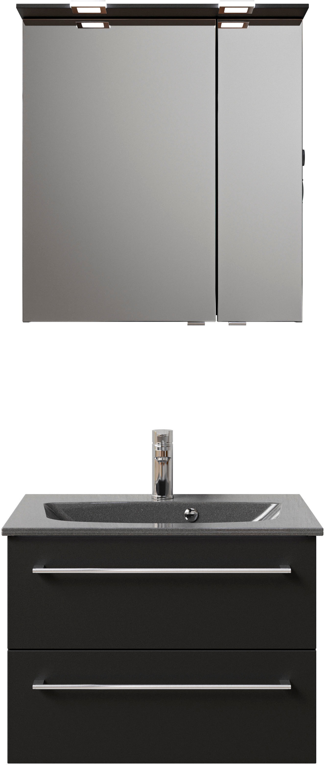 Saphir Badmöbel-Set »Serie 6025 2-teilig Mineralmarmor-Waschtisch mit LED-S günstig online kaufen