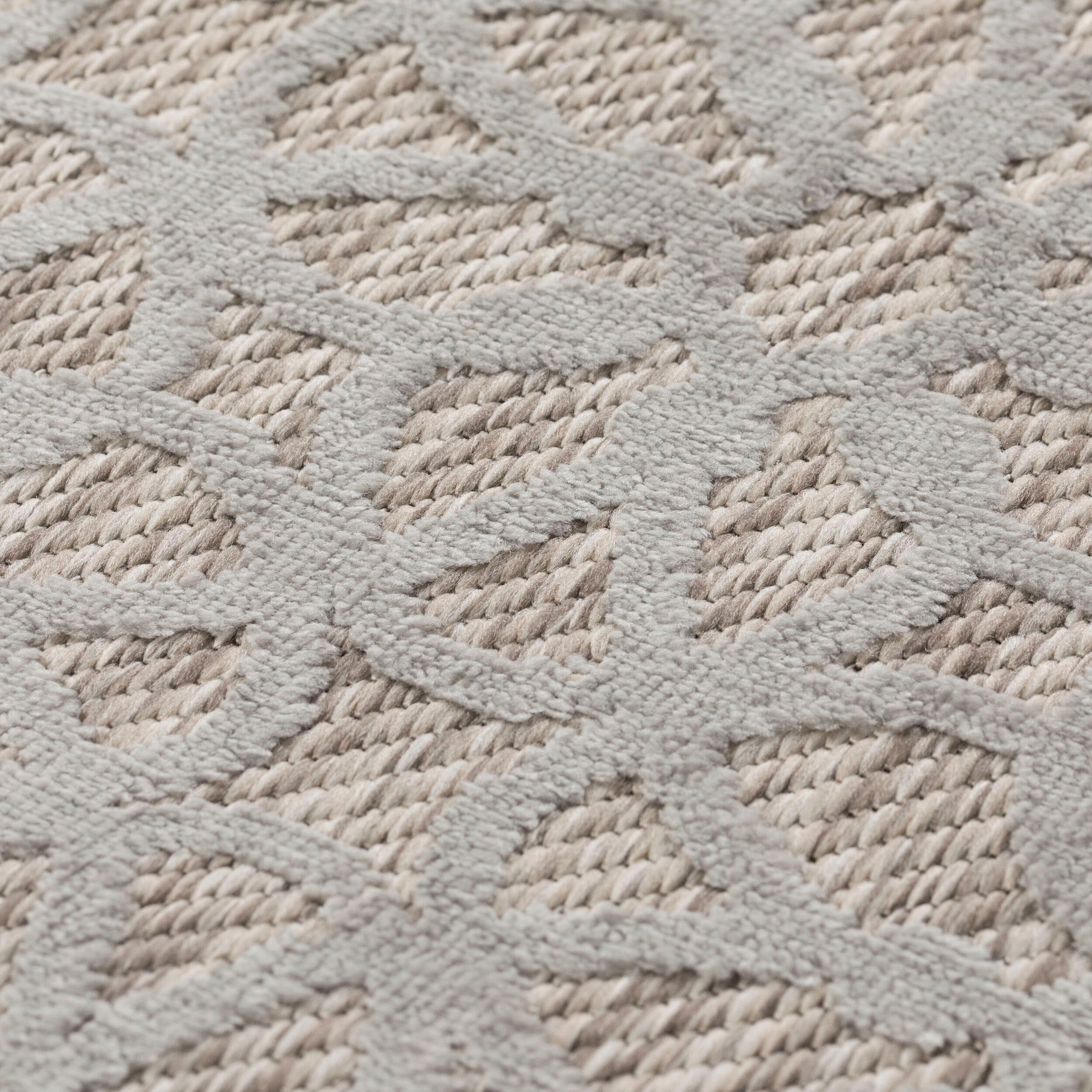 FLAIR RUGS Teppich »Argento«, rund, 40 mm Höhe, Geometrischer Teppich für den Innen- und Außenbereich
