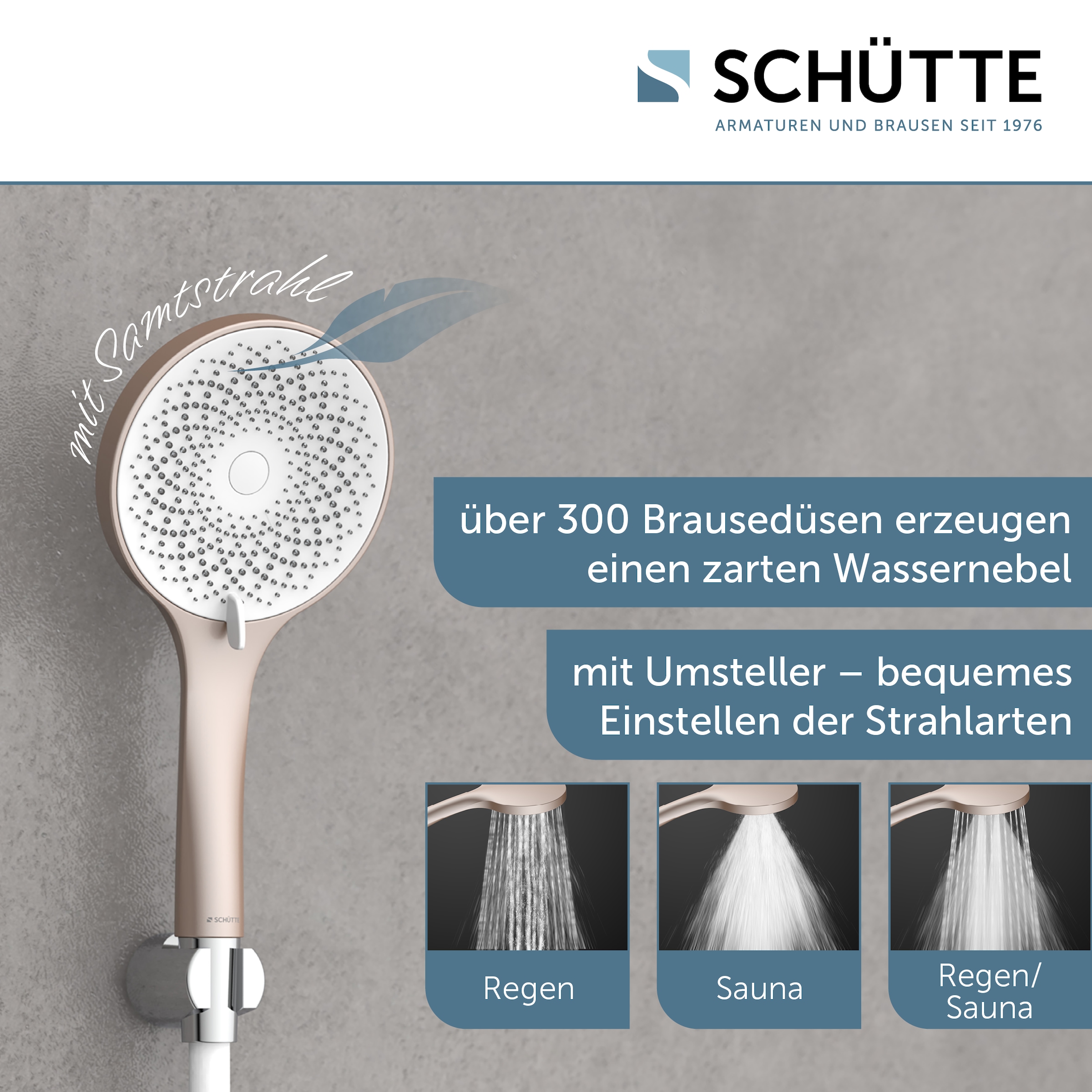 Schütte Handbrause »CAPRI«, Duschbrause, 3-fach verstellbar, Antikalk, wassersparend