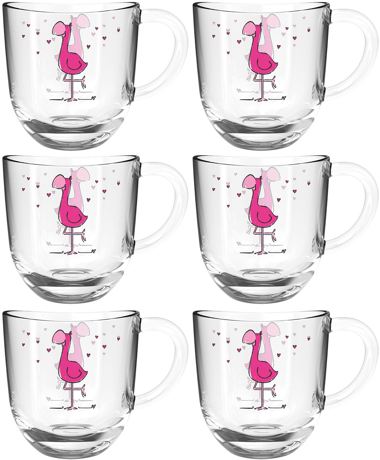 LEONARDO Gläser-Set »BAMBINI Flamingo 6er-Set« 280 ml mehrfarbig