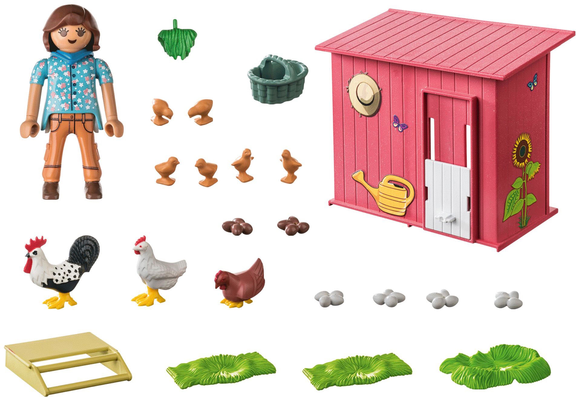 Playmobil® Konstruktions-Spielset »Hühner mit Küken (71308), Country«, (29 St.), teilweise aus recyceltem Material; Made in Germany