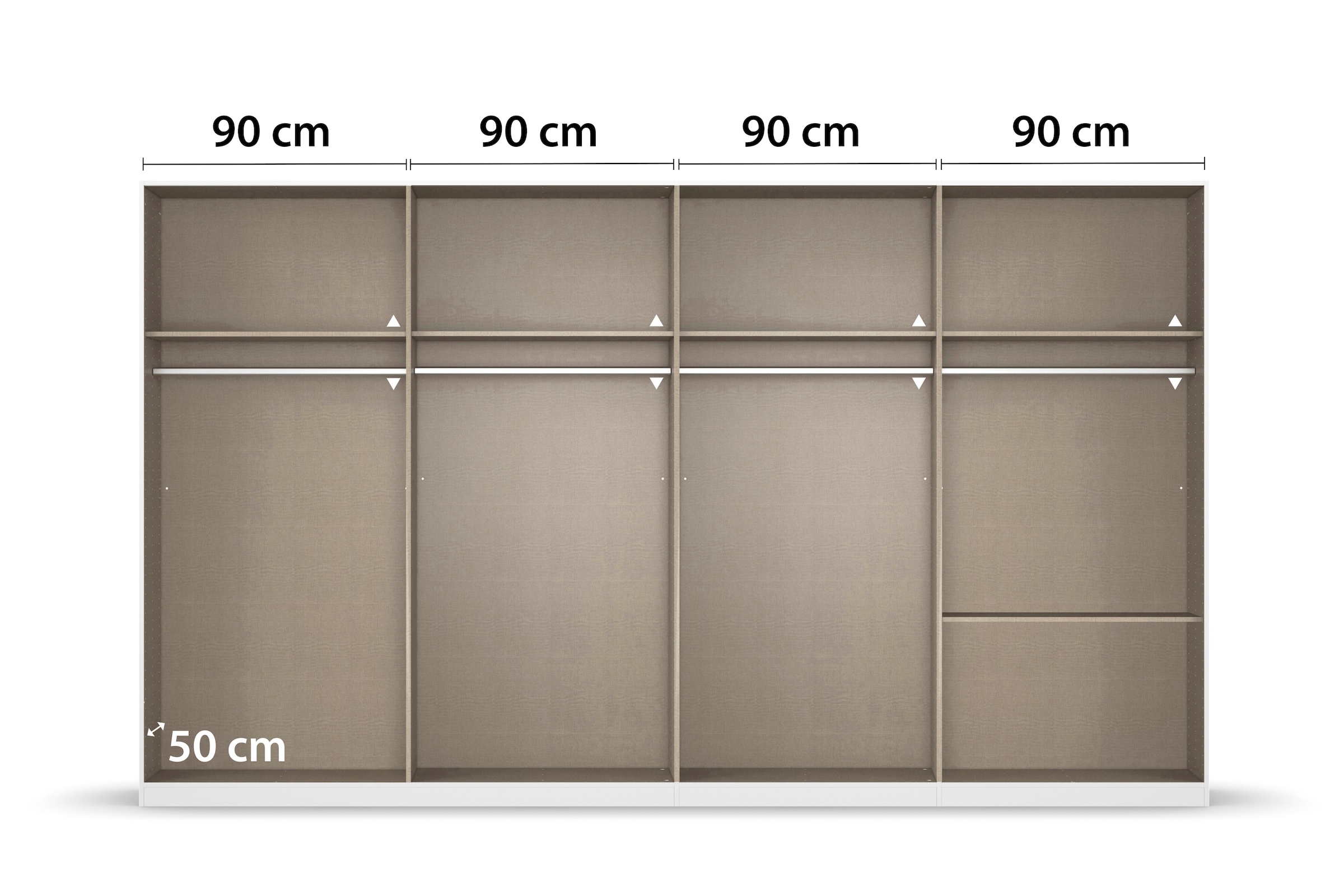 rauch Kleiderschrank »Drehtürenschrank Schrank Garderobe Wäscheschrank Schlafzimmer AVOLA«, (in 3 verschiedenen Ausstattungen BASIC/CLASSIC/PREMIUM), mit hochwertigen Stangengriffen aus Metall in Schwarz MADE IN GERMANY