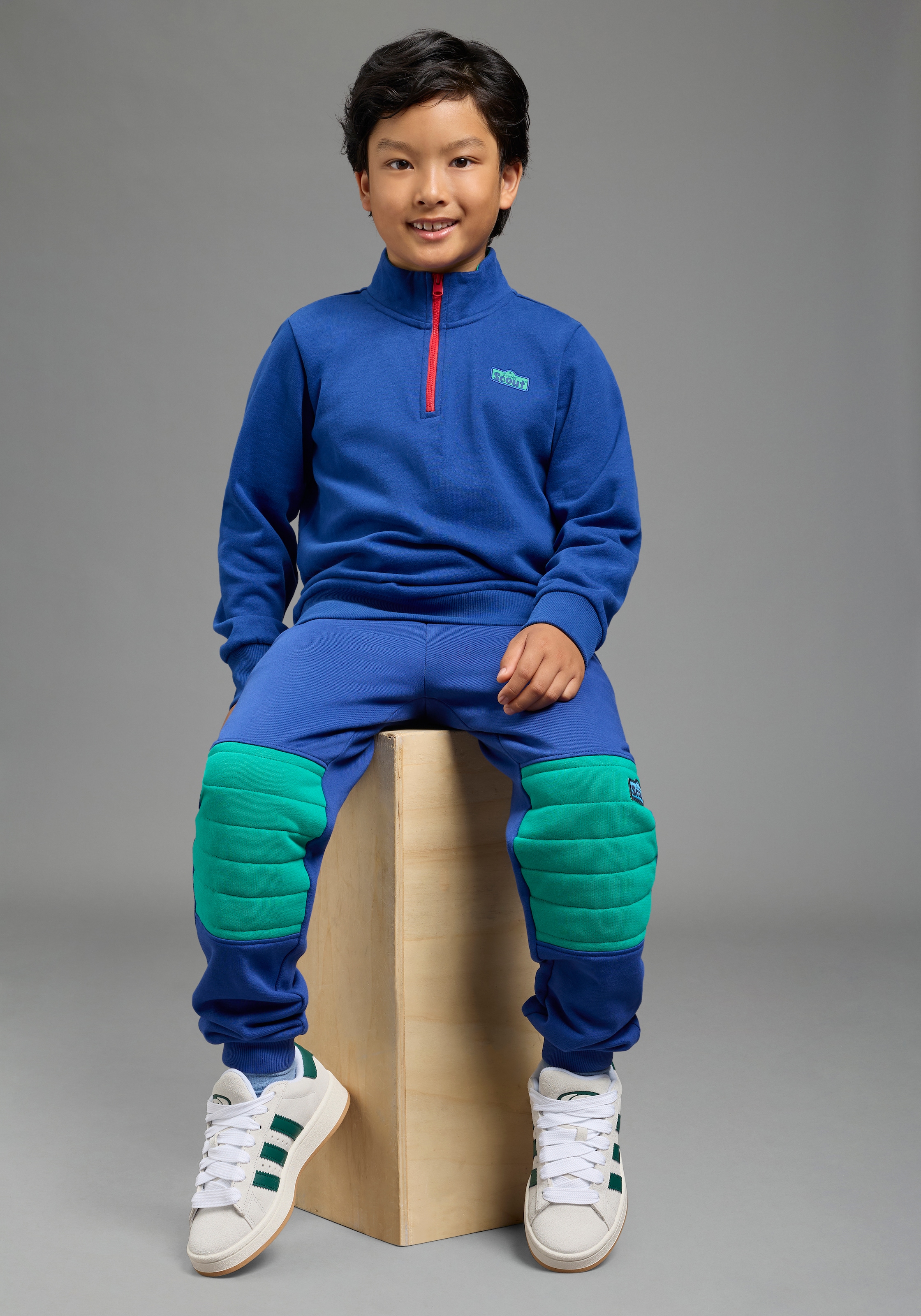 Scout Sweatshirt »Troyer, Zip-Sweatshirt - NEU von SCOUT«, mit Reißverschluss am Kragen, mit Rippbündchen an Ärmeln
