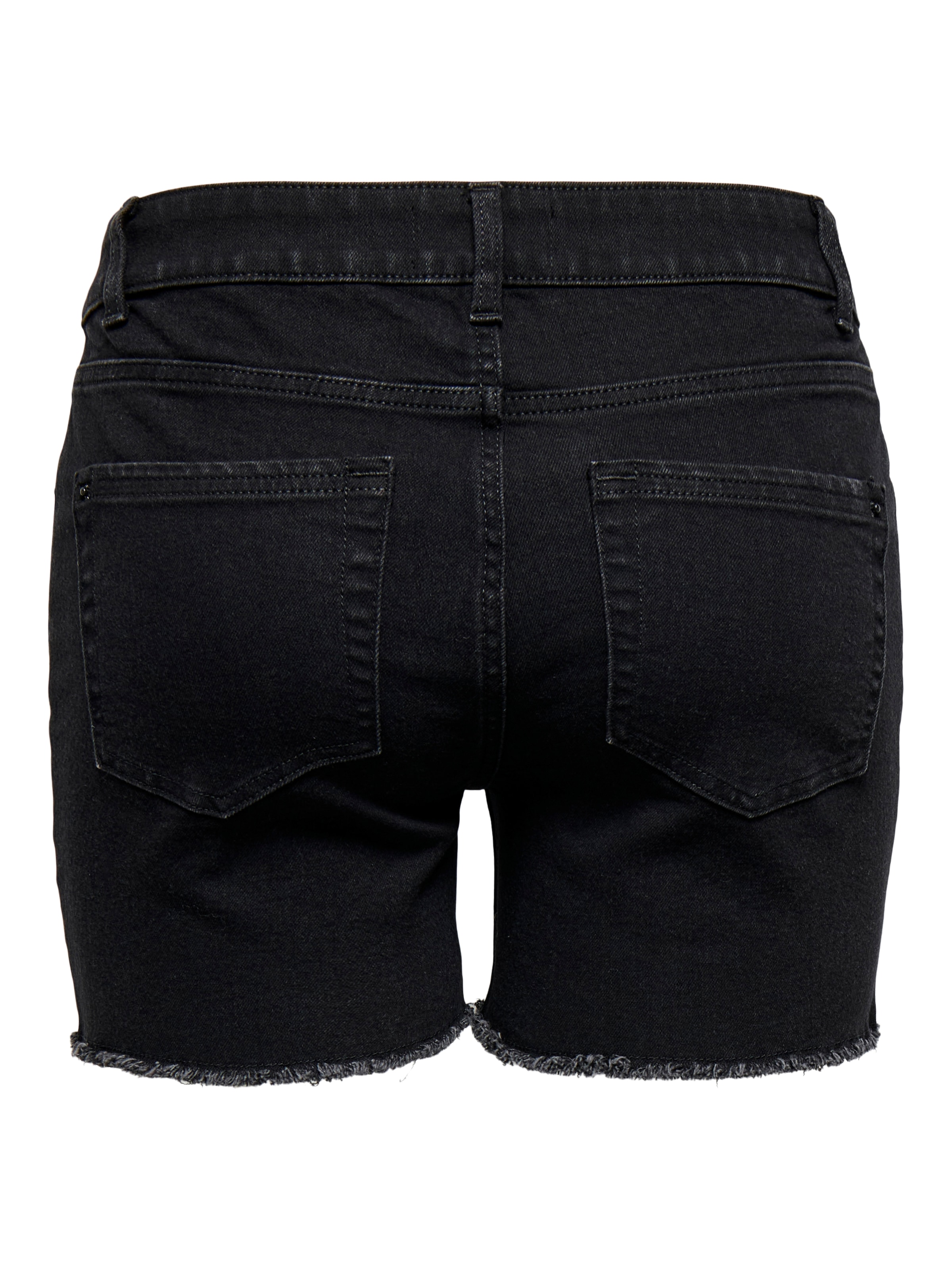 ONLY Jeansshorts »ONLLAURA MID WAIST SHORT RW BOX« mit ausgefranstem Saum