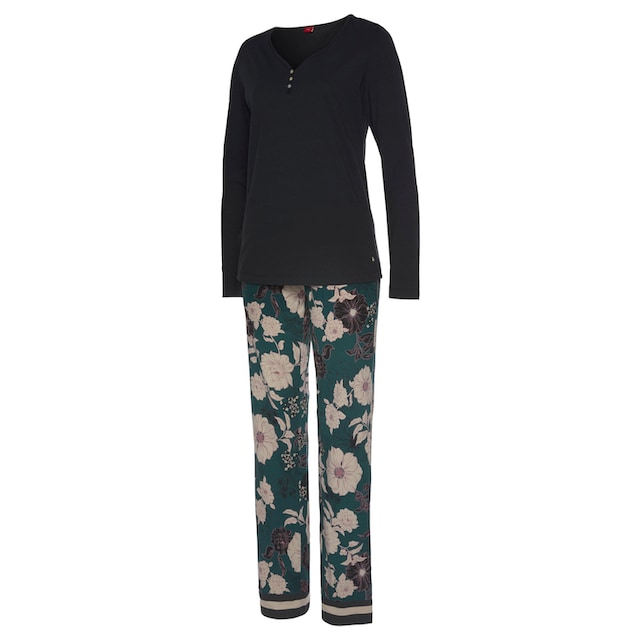 s.Oliver Pyjama, mit geblümter Schlafhose online kaufen