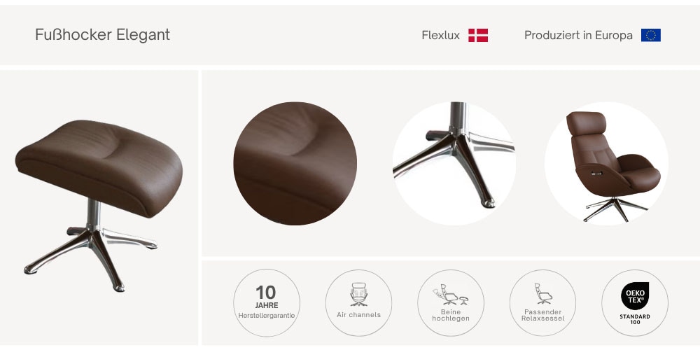 FLEXLUX Fußhocker »Elegant Beinstütze, Entspannung, Skandinavisch, Ultimati günstig online kaufen